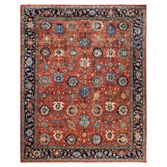 Alfombra de lana naranja única Serapi 8' 0" x 9' 10"