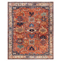 Serapi Tapis unique en laine orange 8' 1" x 10' 3"