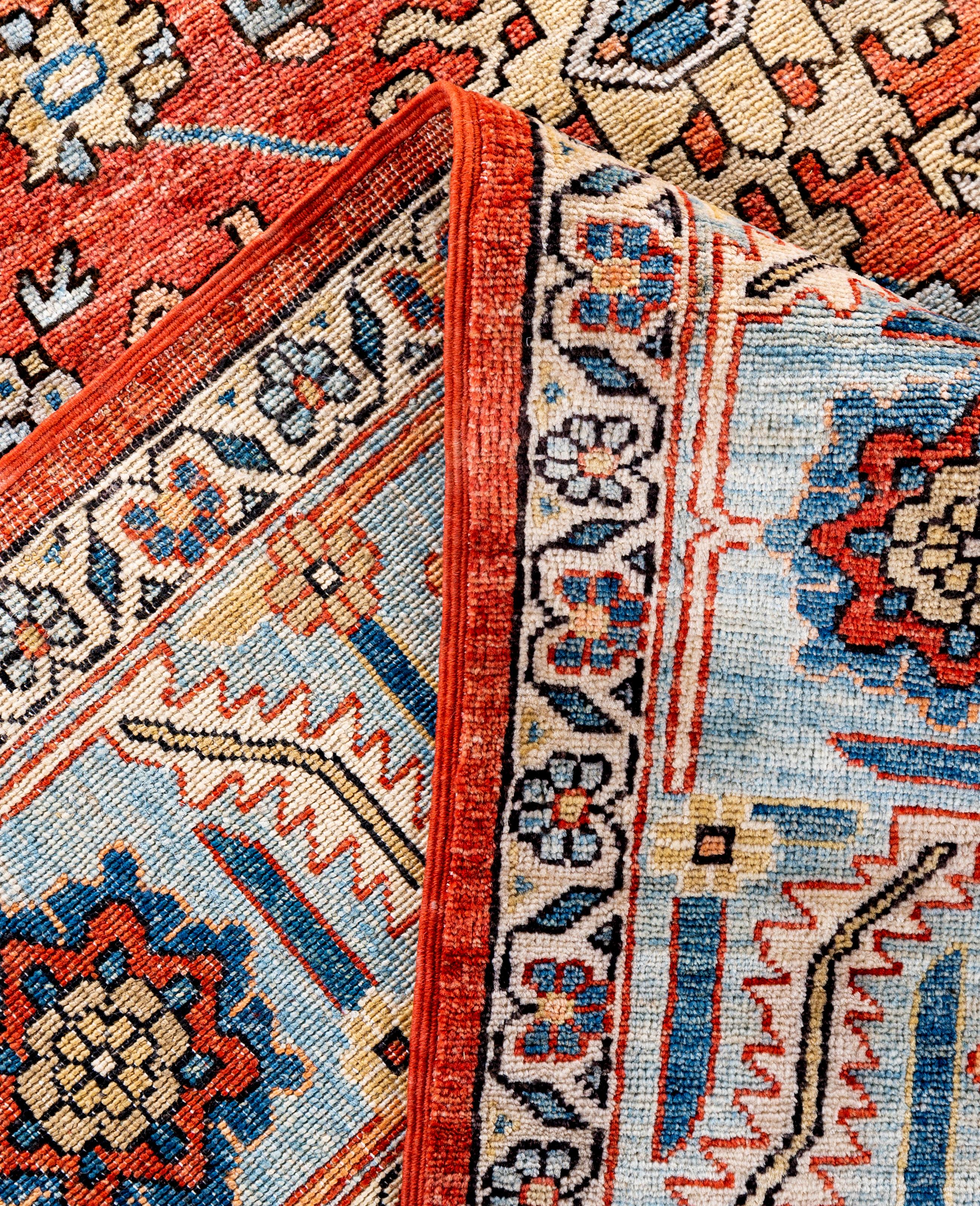Serapi One-of-a-Kind Wool Orange Area Rug 8' 3