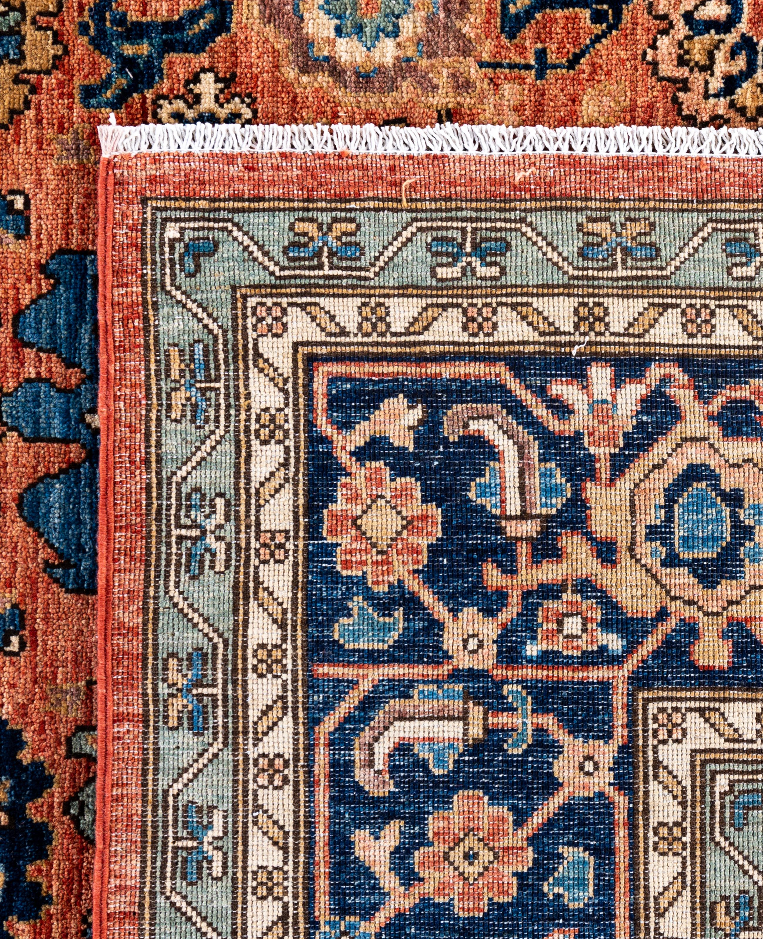 Serapi One-of-a-Kind Wool Orange Area Rug 9' 0