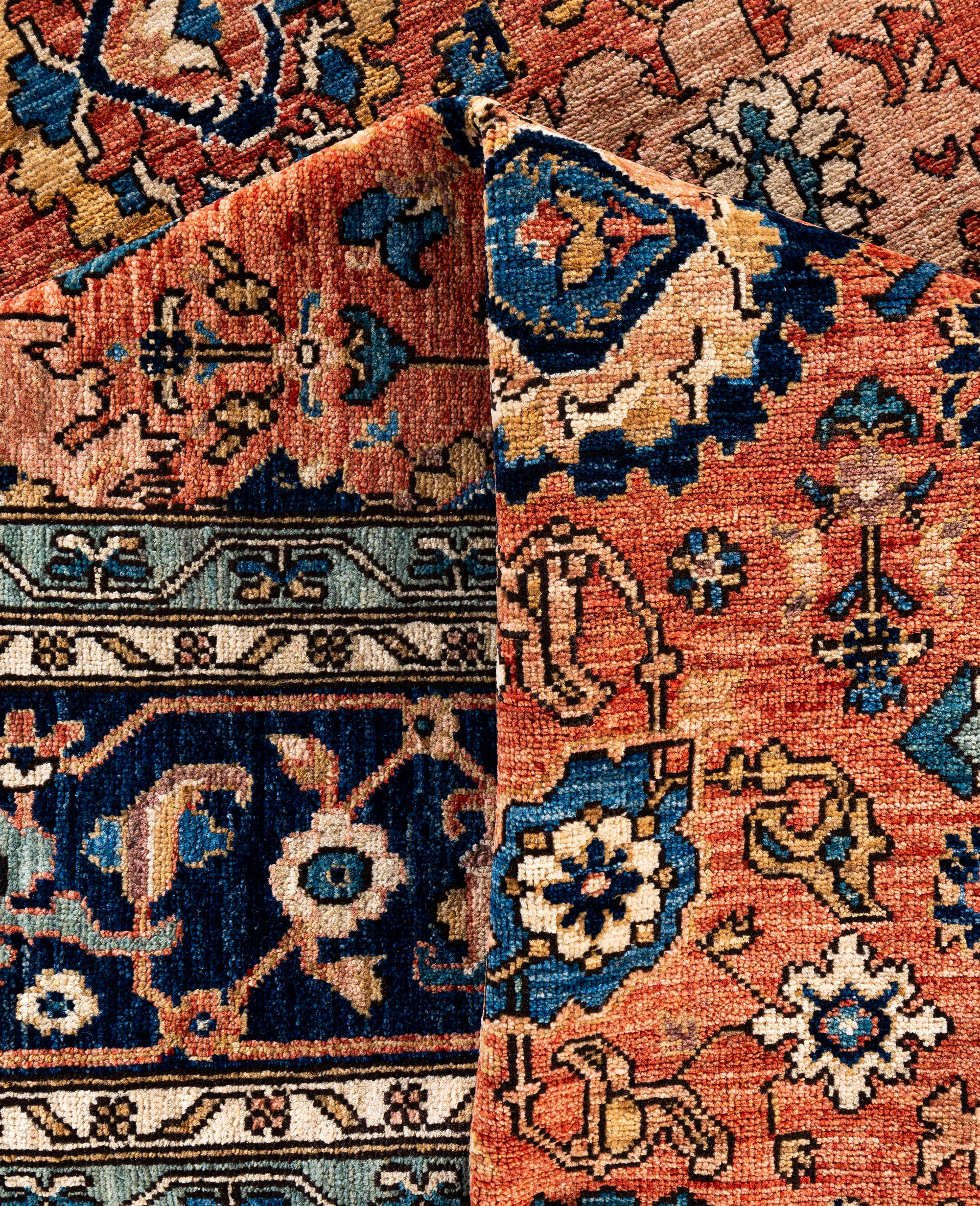 Serapi One-of-a-Kind Wool Orange Area Rug 9' 0
