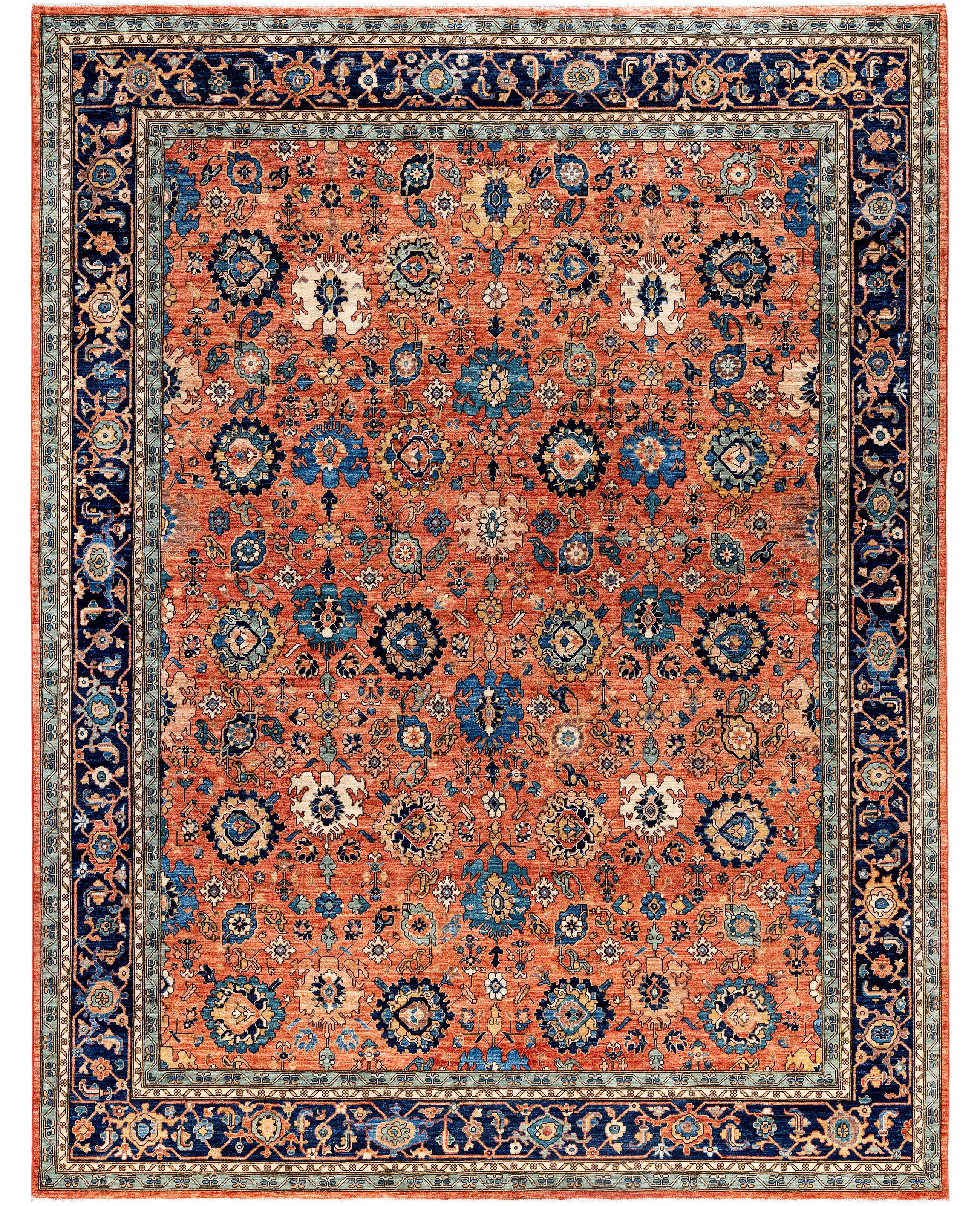Serapi One-of-a-Kind Wool Orange Area Rug 9' 0" x 11' 9"