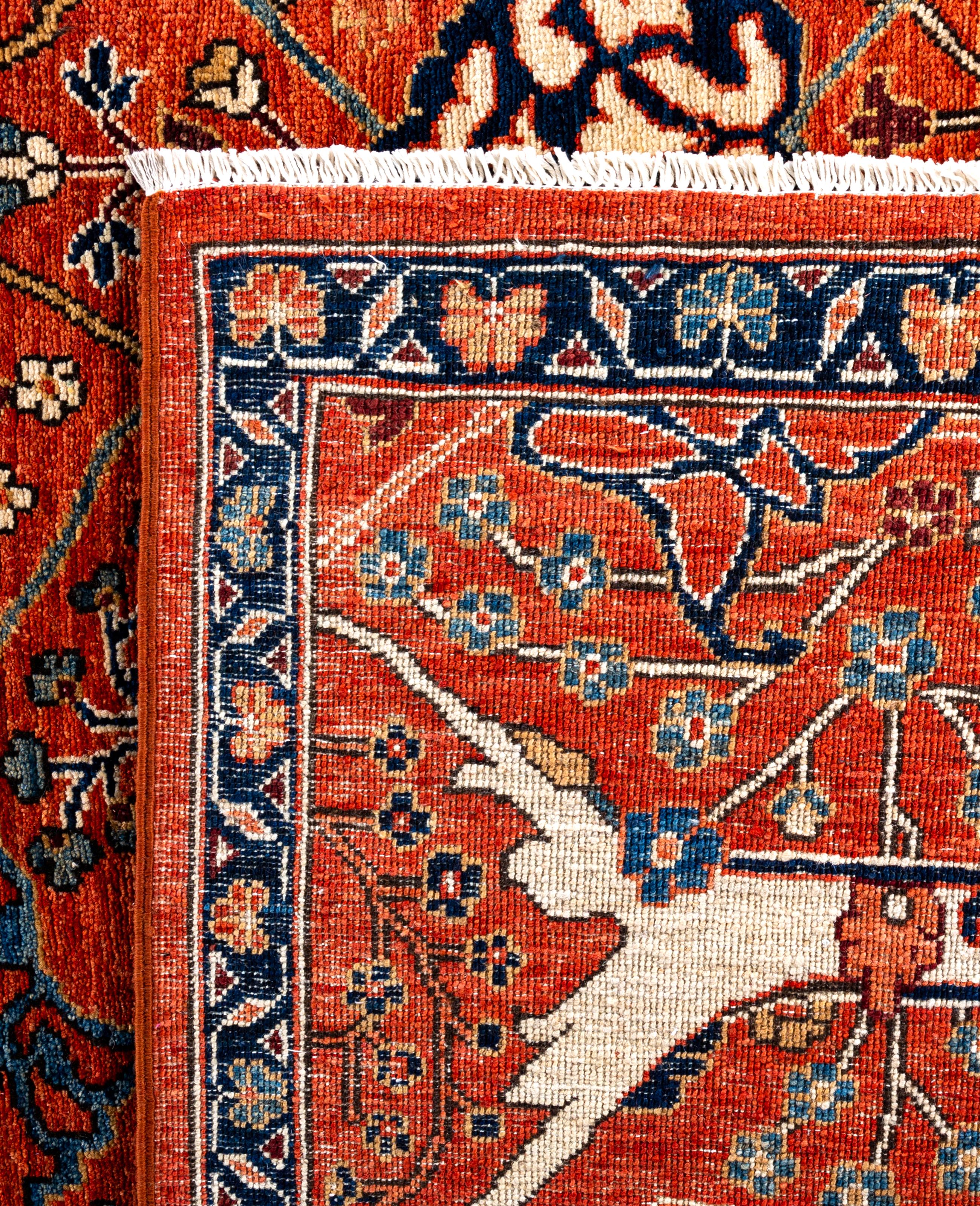 Serapi One-of-a-Kind Wool Orange Area Rug 9' 10