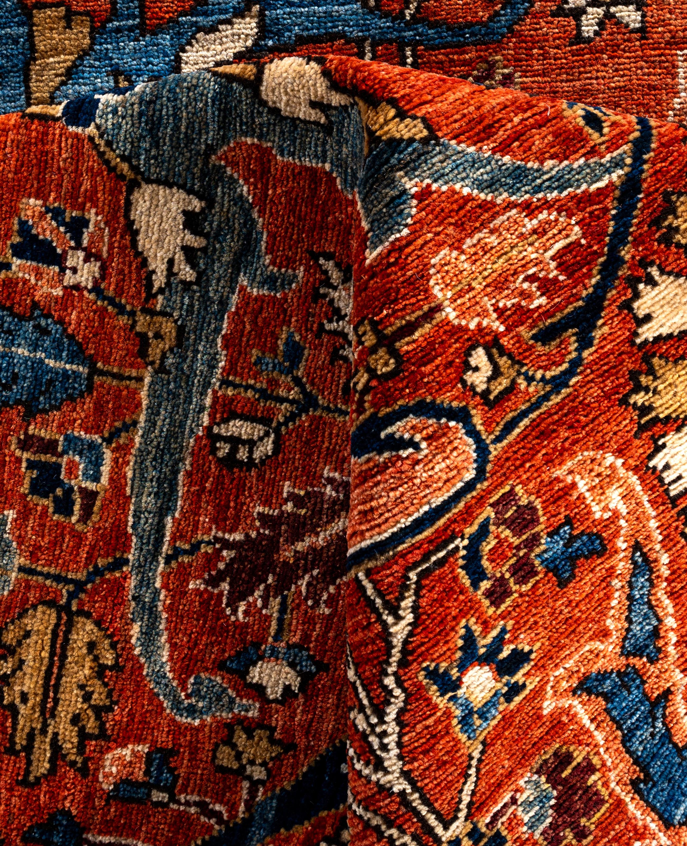 Serapi One-of-a-Kind Wool Orange Area Rug 9' 10