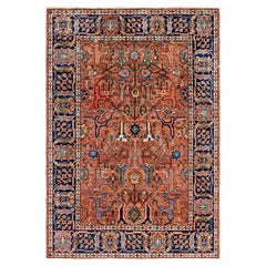 Tappeto Serapi in lana rosa unico nel suo genere 4' 0" x 5' 10"