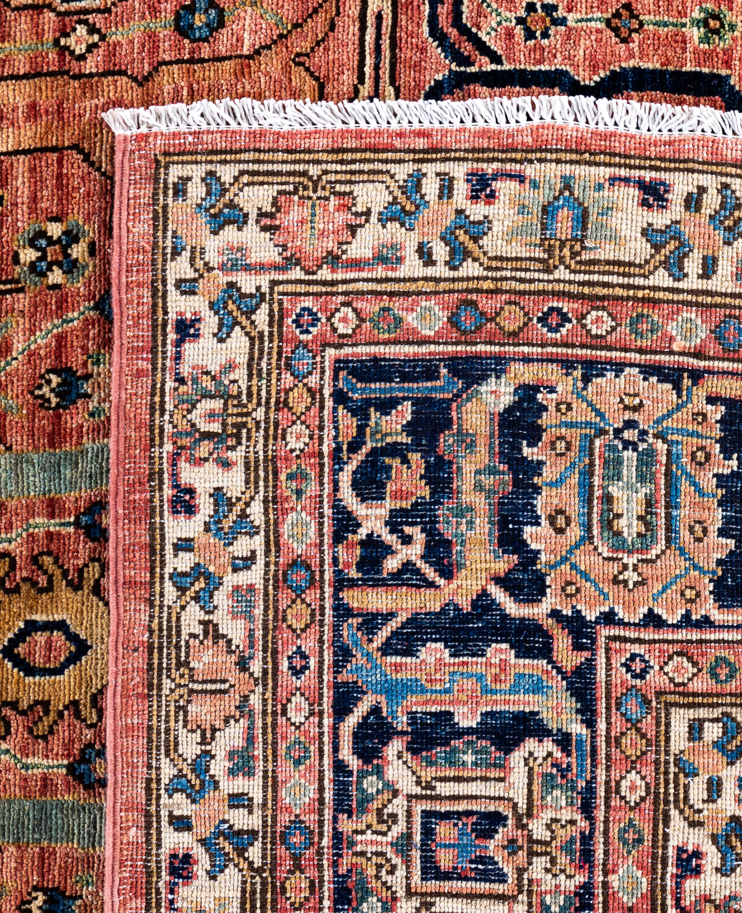 Serapi Tapis de zone unique en laine rose 8' 11