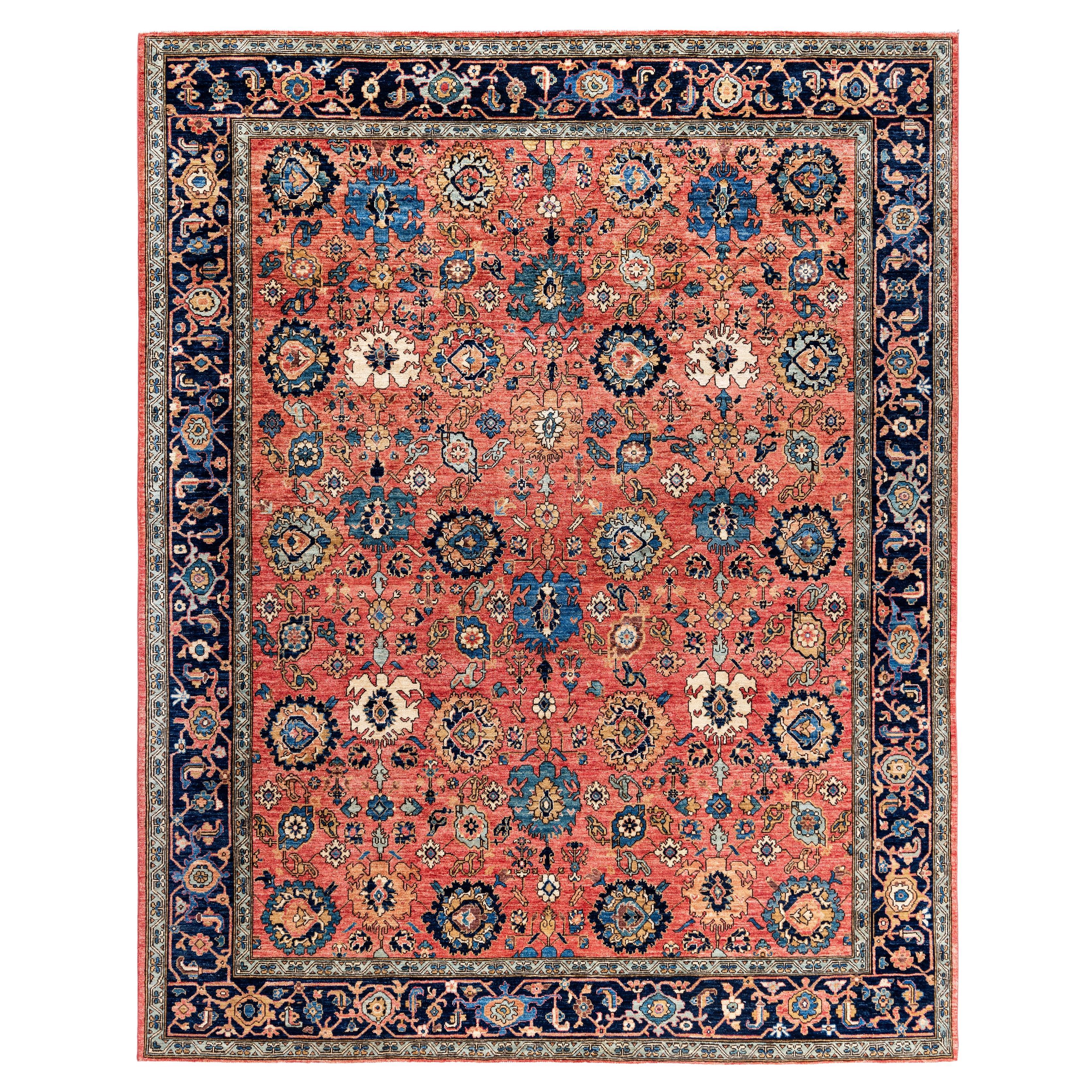 Serapi Tapis de sol unique en laine rose 8' 2" x 10' 0"