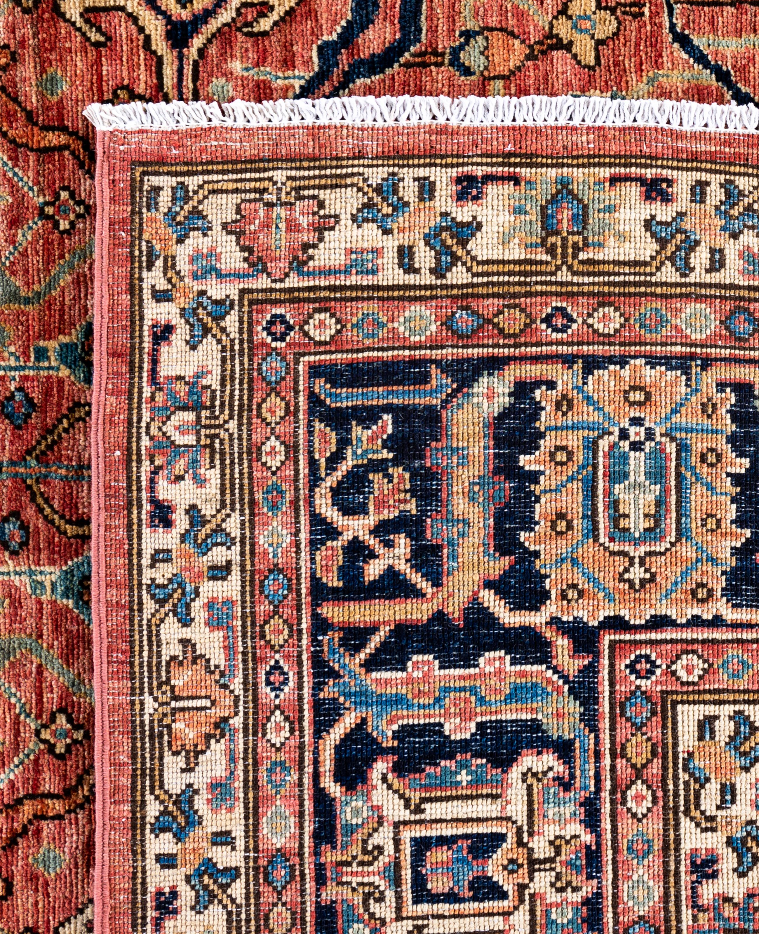 Serapi Tapis de zone unique en laine rose 9' 0