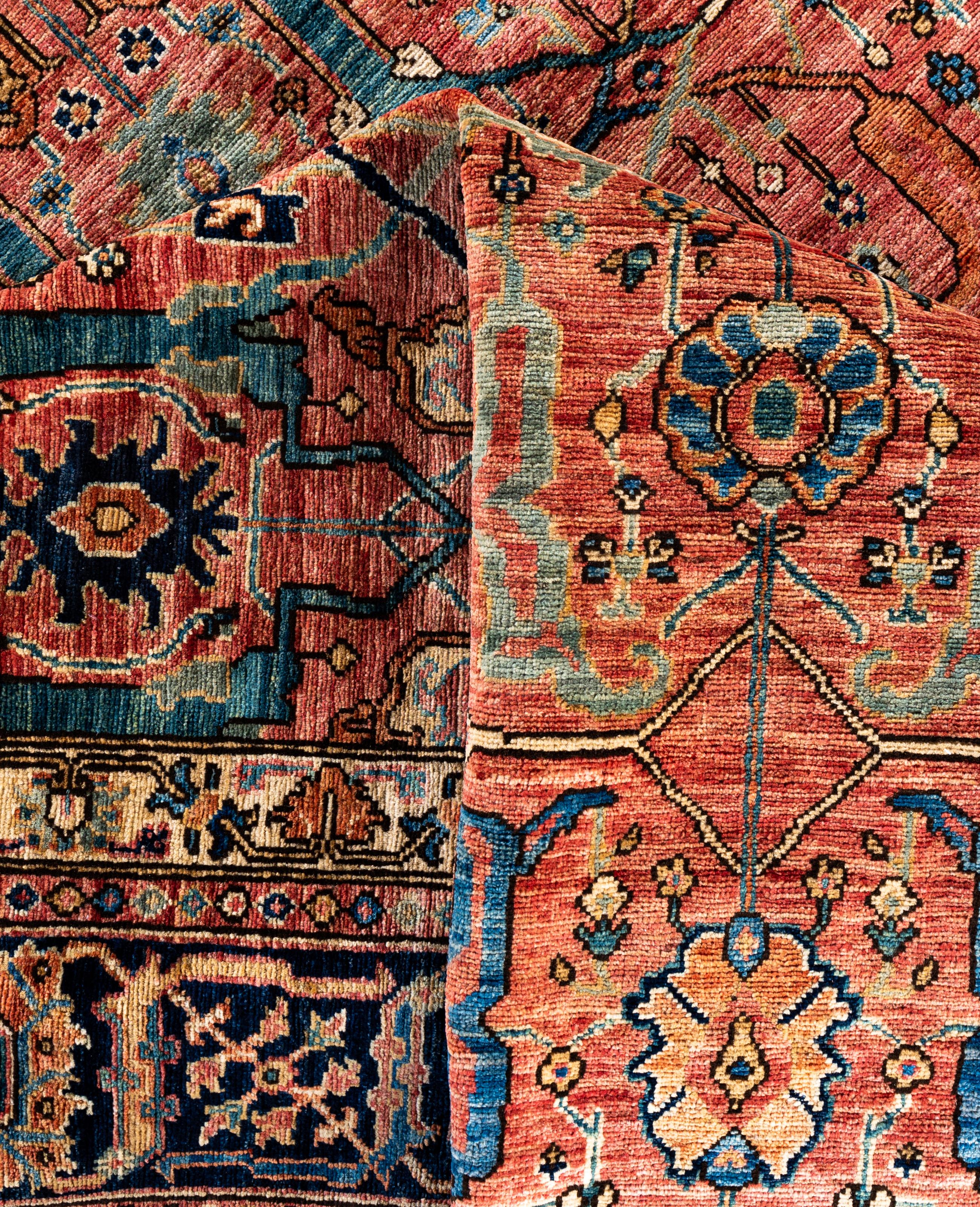 Laine Serapi Tapis de zone unique en laine rose 9' 0