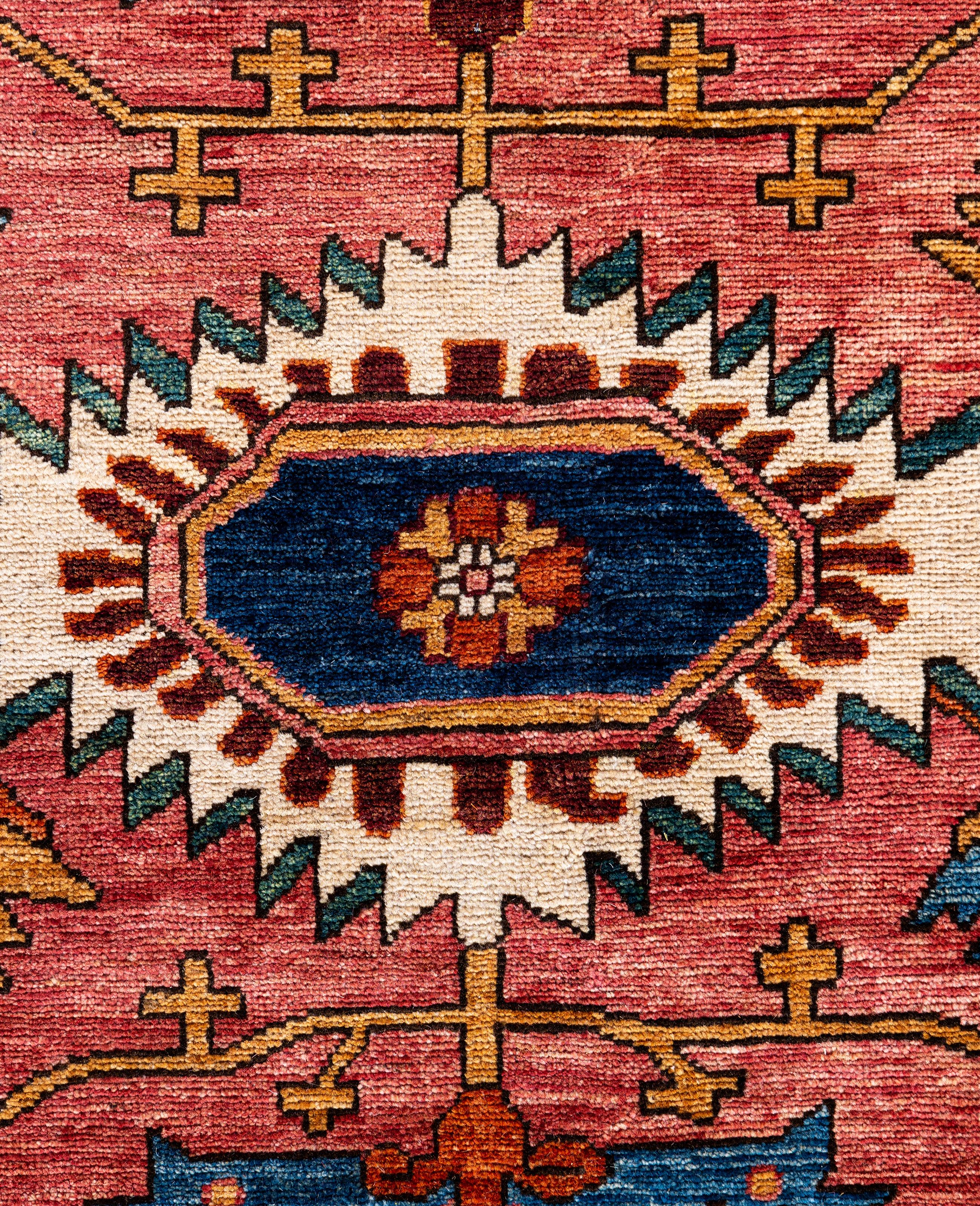 Serapi Tapis de zone unique en laine rose 9' 1