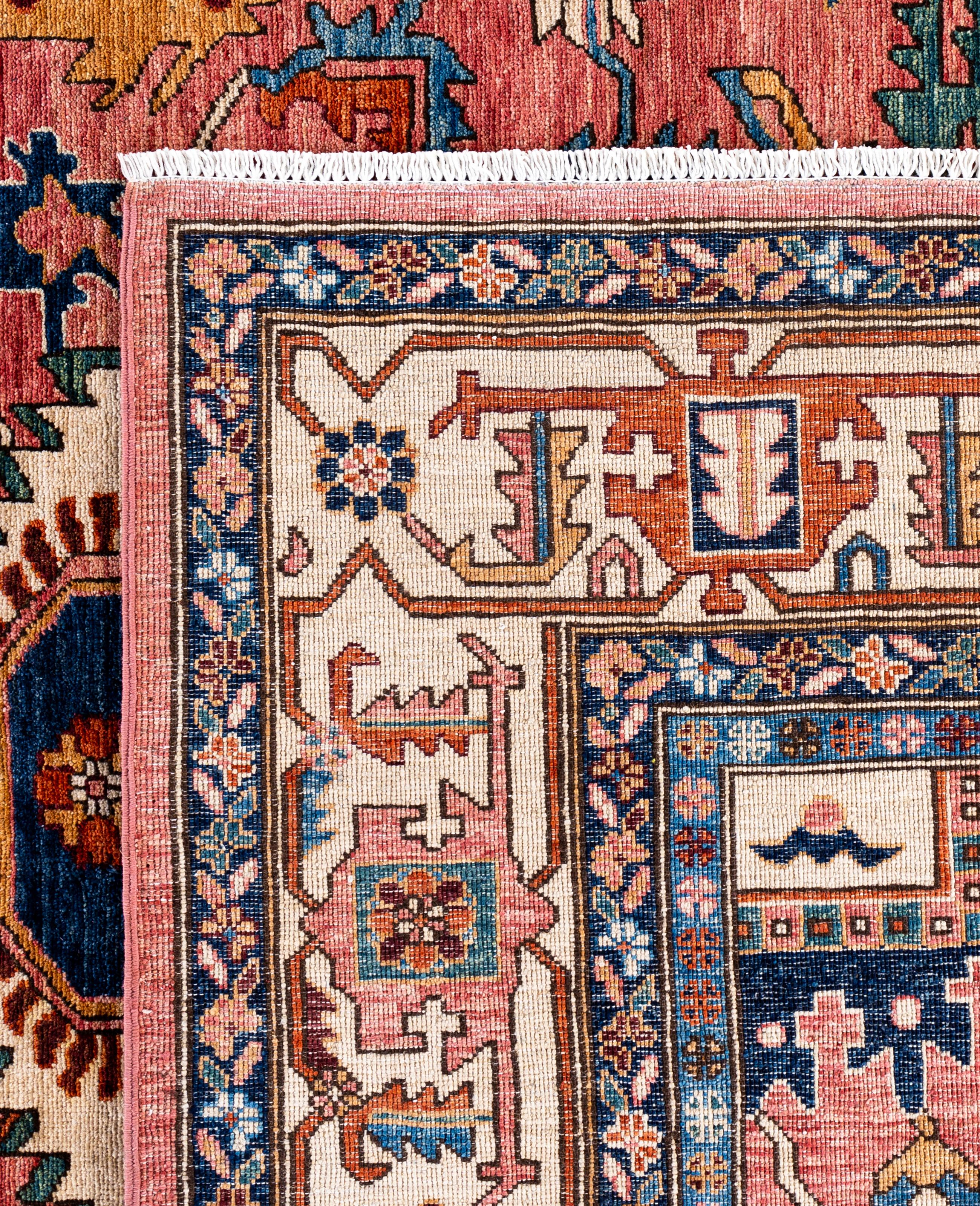 Serapi Tapis de zone unique en laine rose 9' 1