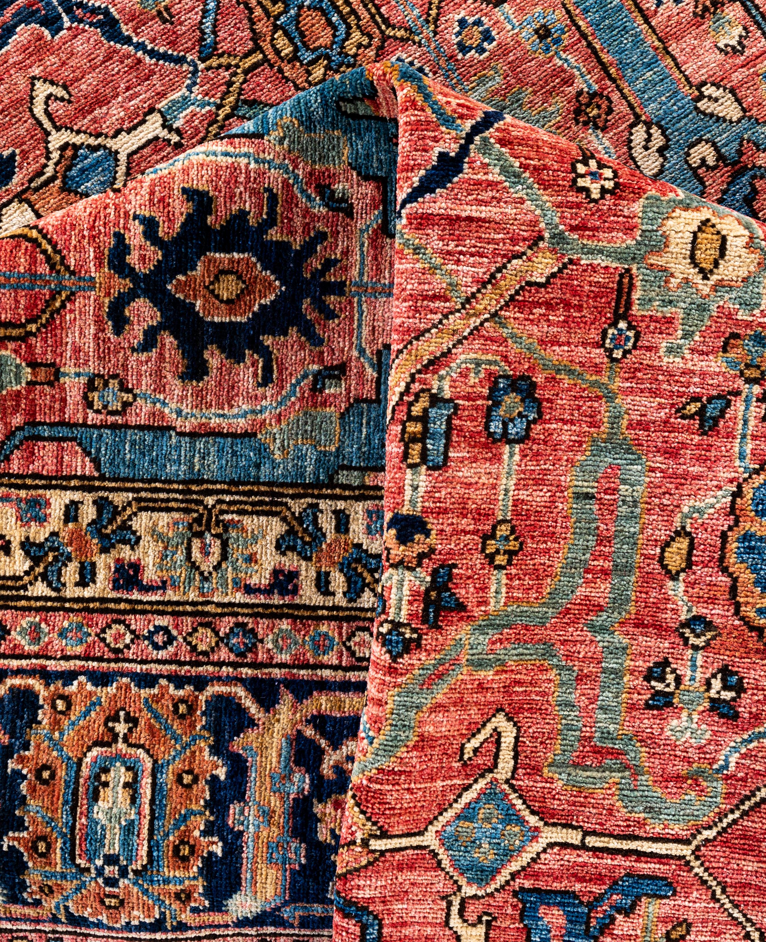 Laine Serapi Tapis unique en laine rose 9' 2