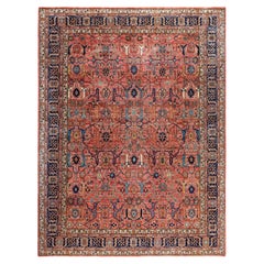 Serapi Tapis unique en laine rose 9' 2" x 12' 0"