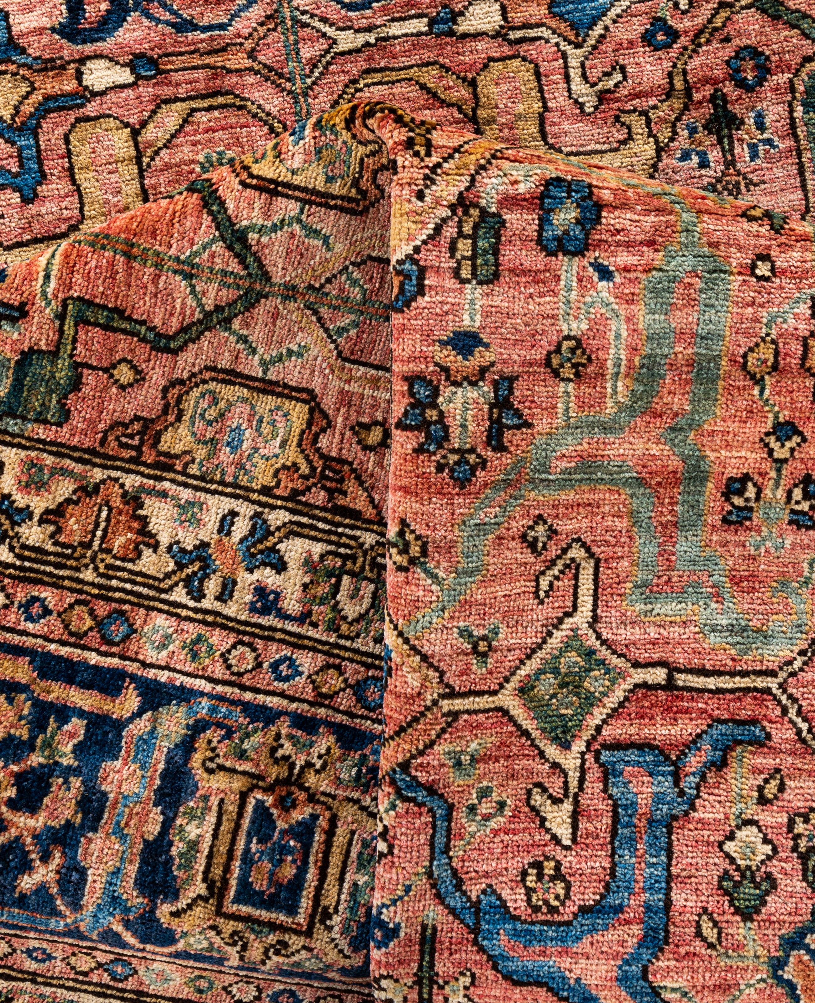 Laine Serapi Tapis unique en laine rose 9' 2