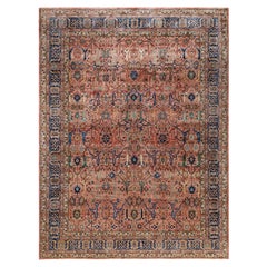 Serapi Tapis unique en laine rose 9' 2" x 12' 1"