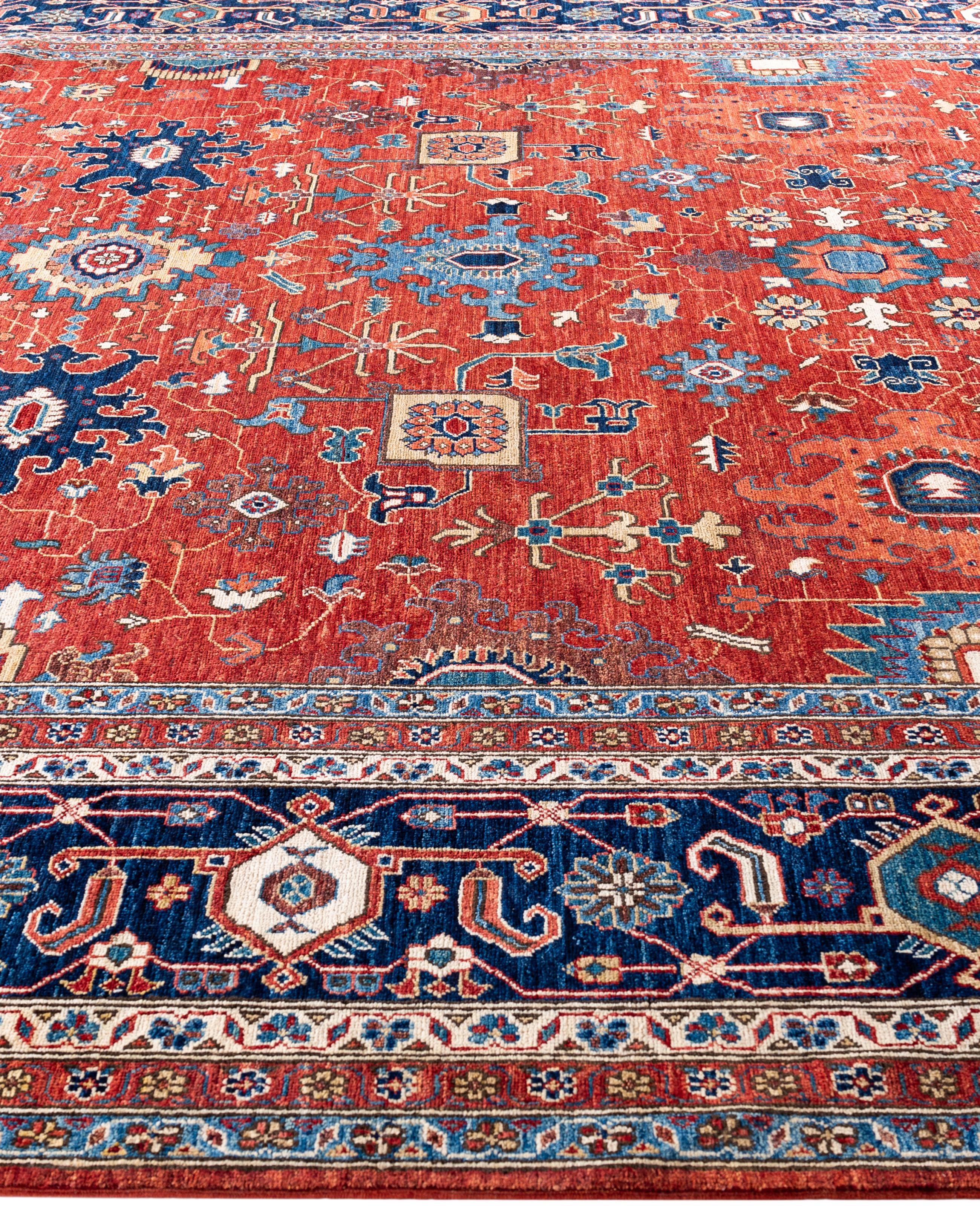 Serapi One-of-a-Kind Wolle Rot Bereich Teppich 10' 1