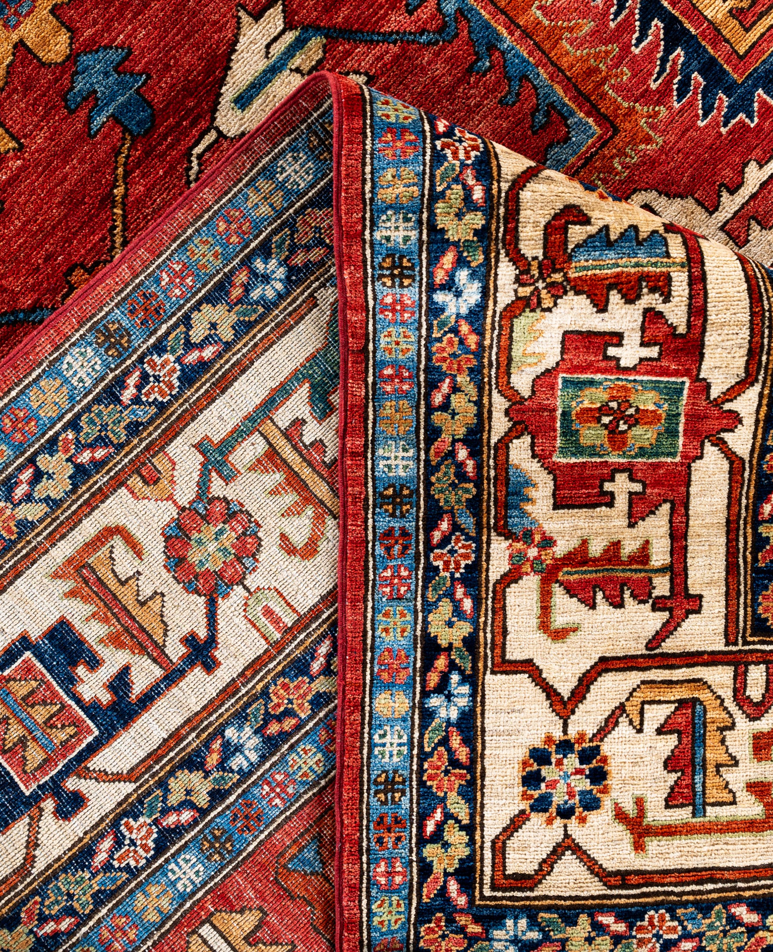 Contemporary Serapi One-of-a-Kind Wool Red Area Rug 10' 2