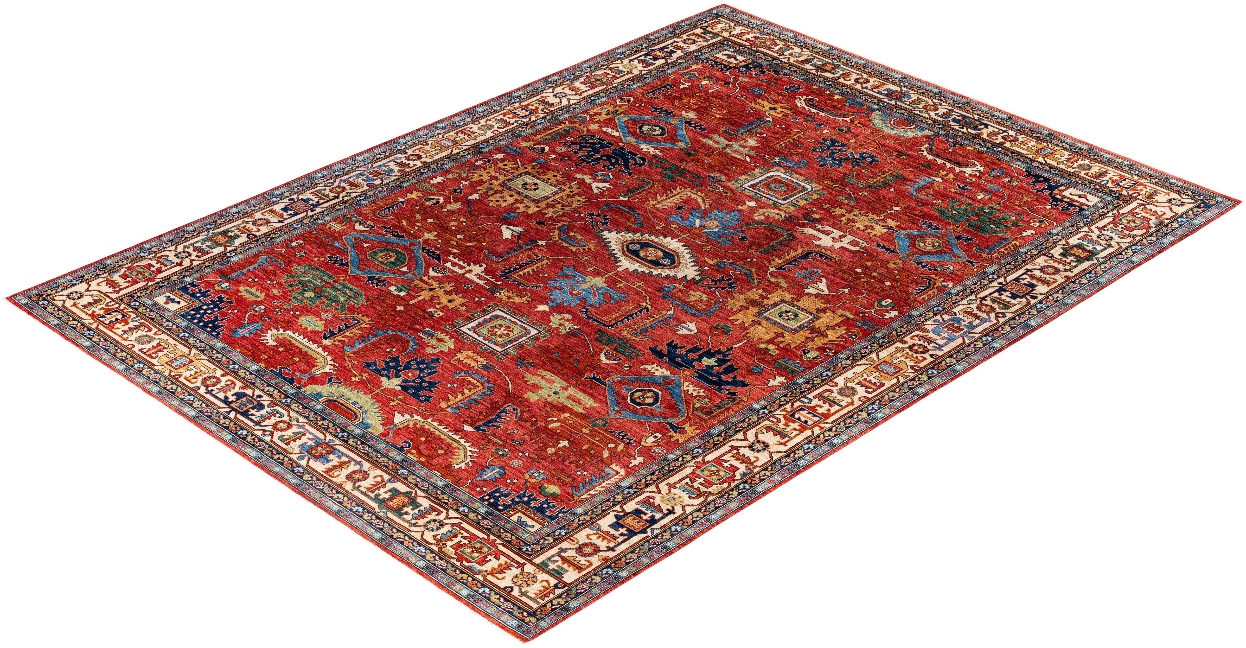 Serapi One-of-a-Kind Wool Red Area Rug 10' 2