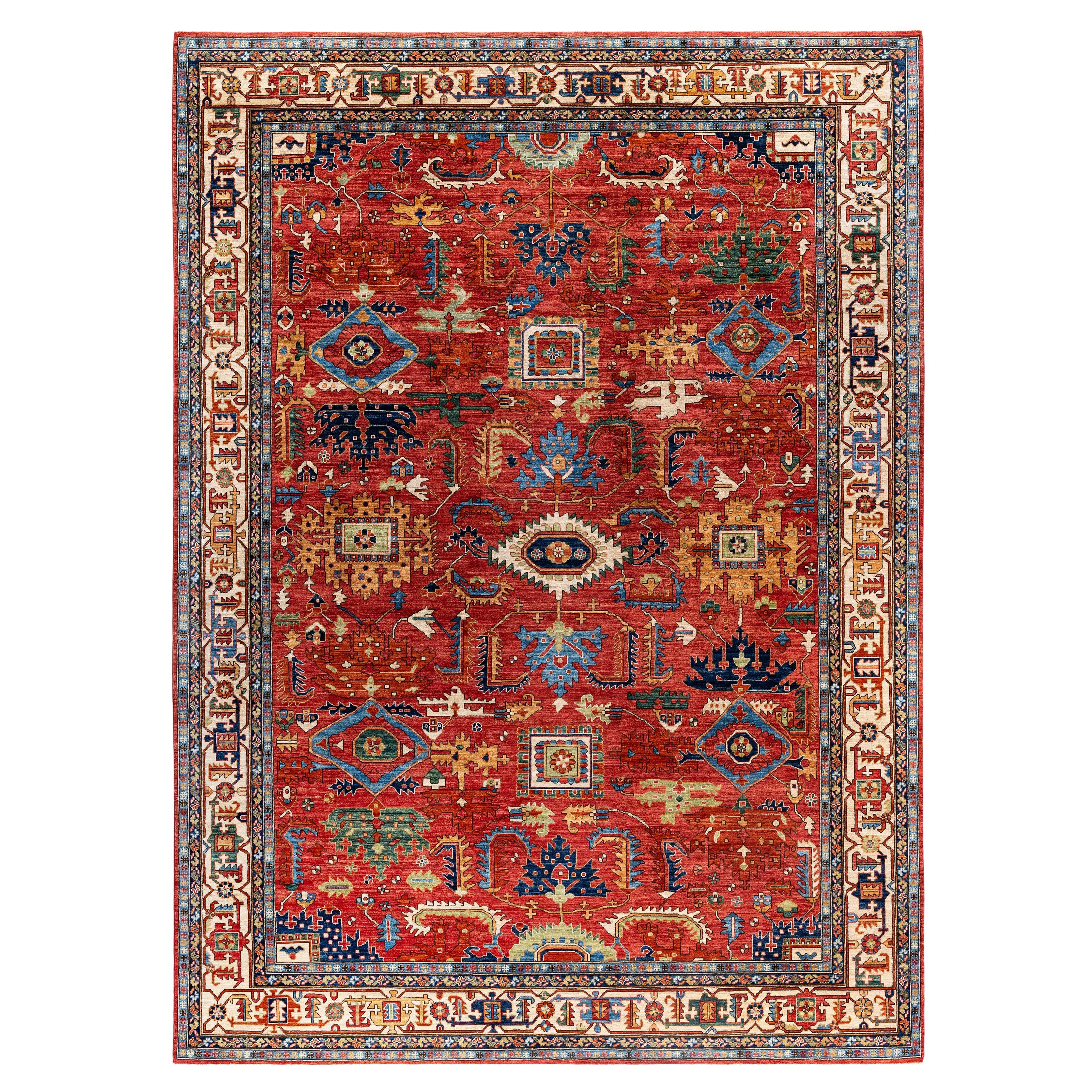 Serapi One-of-a-Kind Wool Red Area Rug 10' 2" x 13' 11"
