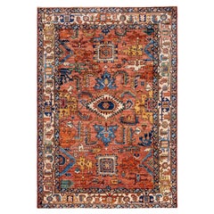 Serapi One-of-a-Kind Wolle Rot Bereich Teppich 4' 0" x 5' 10"
