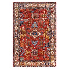 Serapi One-of-a-Kind Wolle Rot Bereich Teppich 4' 1" x 6' 0"