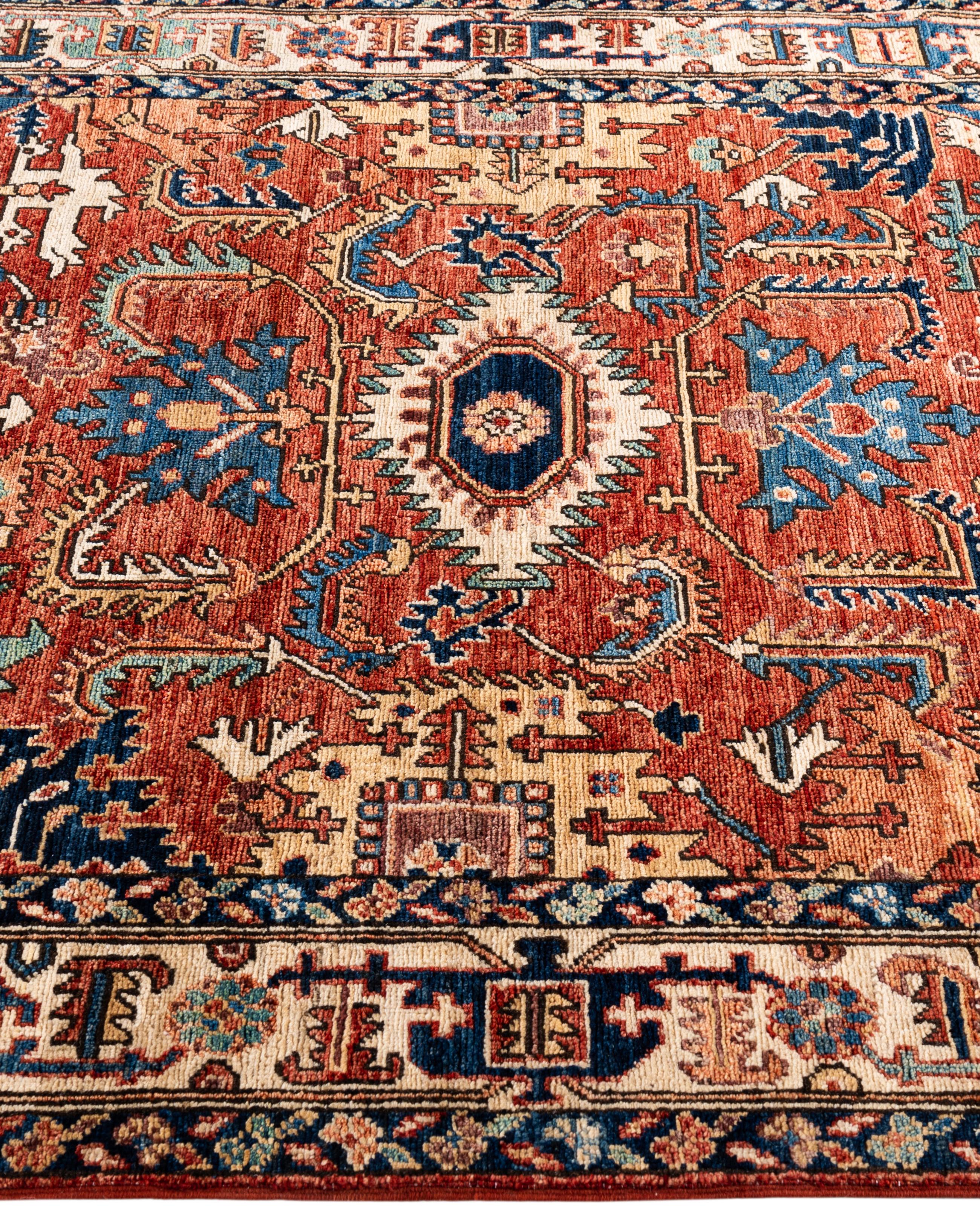 Serapi One-of-a-Kind Wolle Rot Bereich Teppich 4' 2