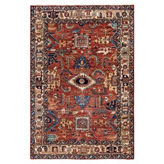 Serapi One-of-a-Kind Wolle Rot Bereich Teppich 4' 2" x 6' 3"