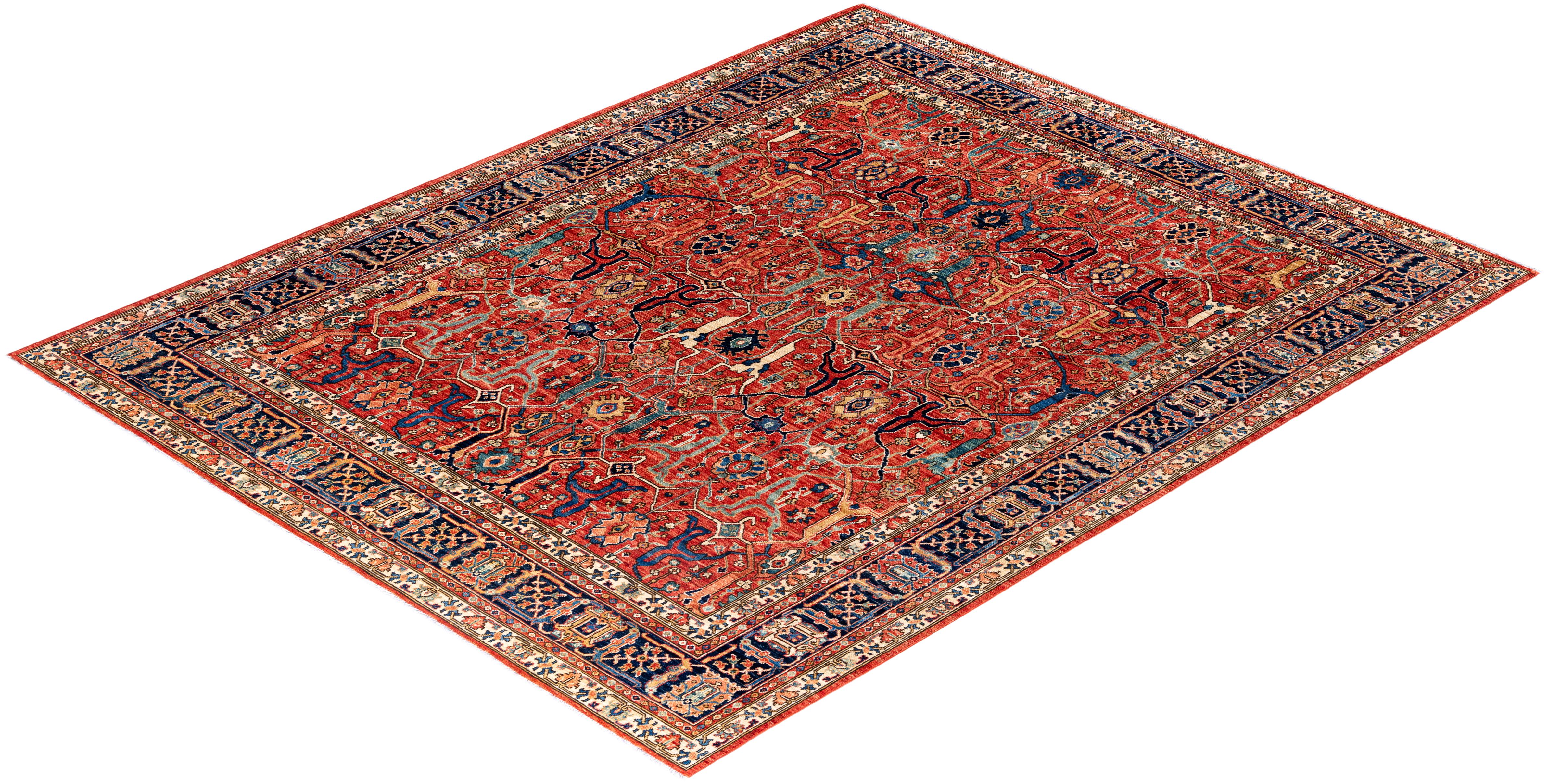 Serapi One-of-a-Kind Wolle Rot Bereich Teppich 7' 10