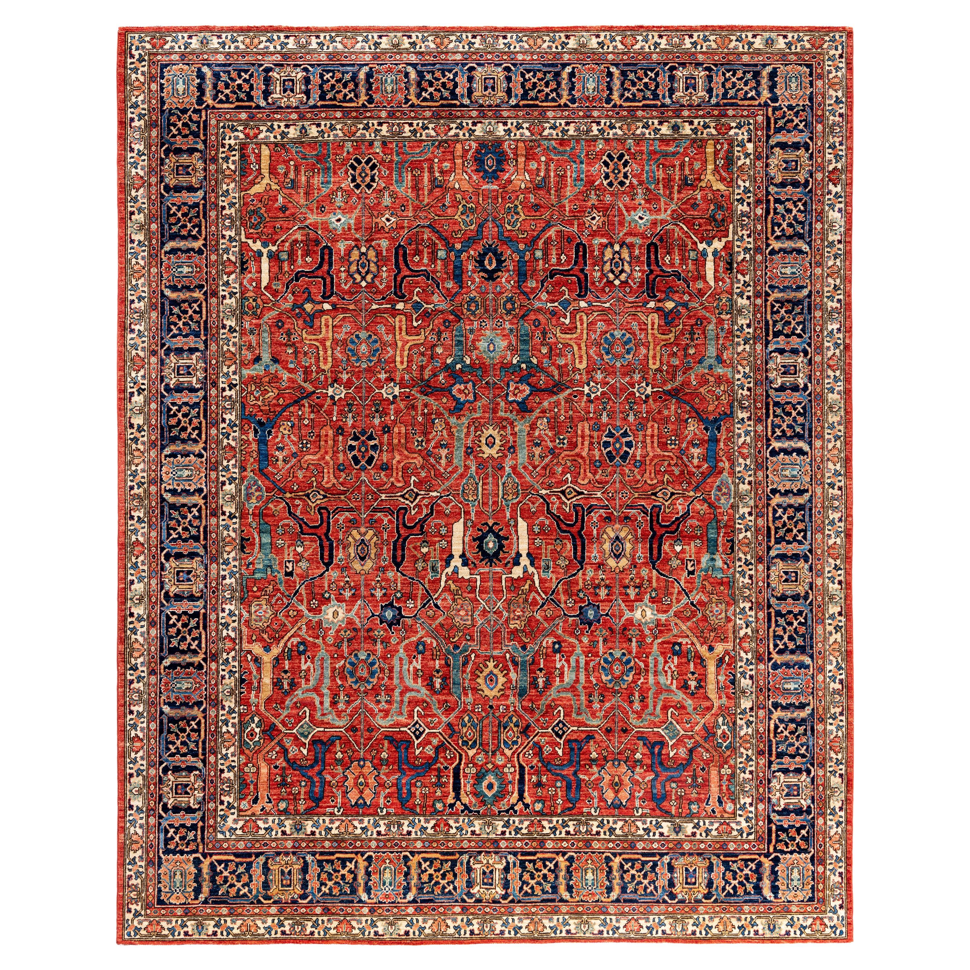Serapi One-of-a-Kind Wolle Rot Bereich Teppich 7' 10" x 9' 10"