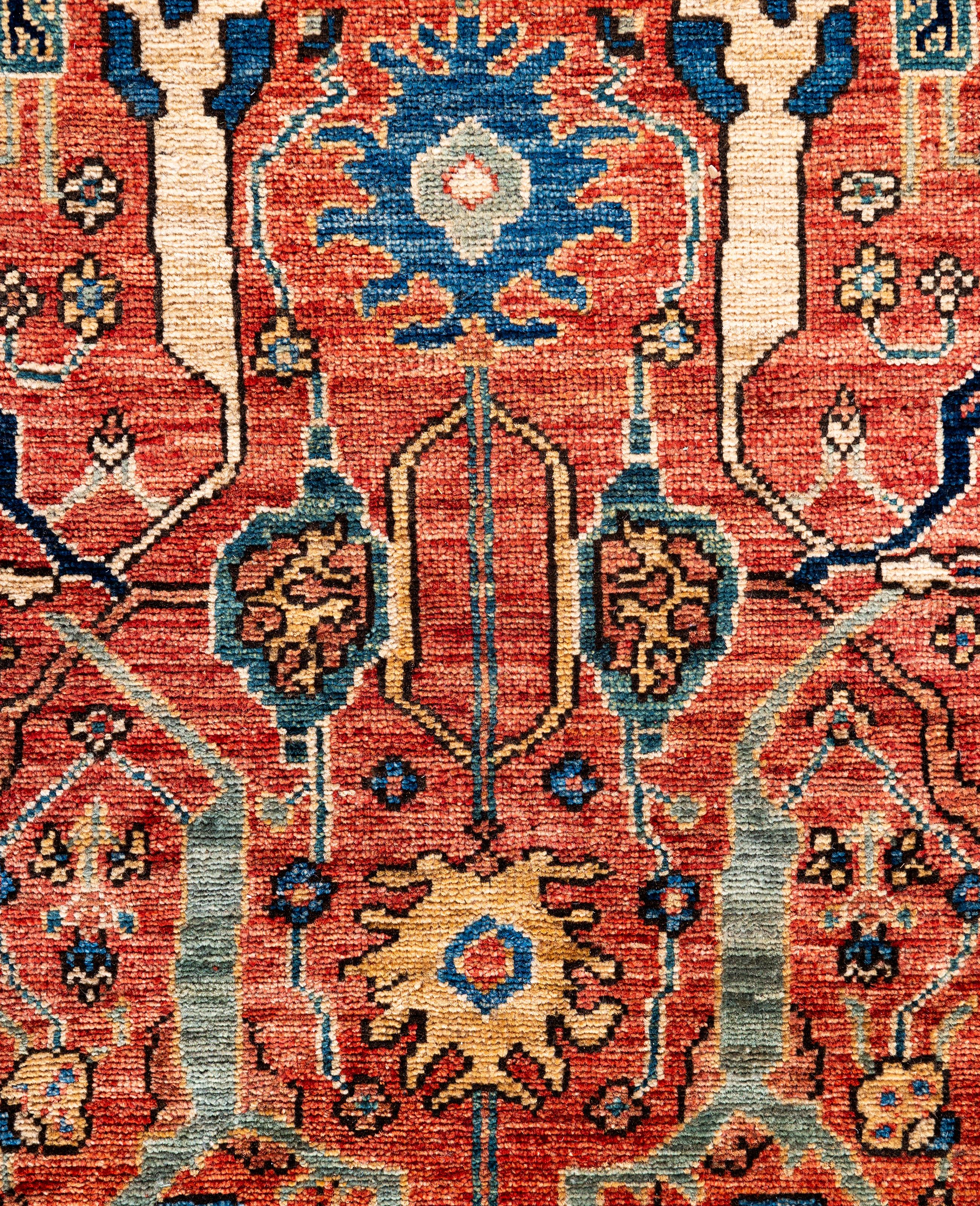 Alfombra de lana roja única Serapi 8' 1