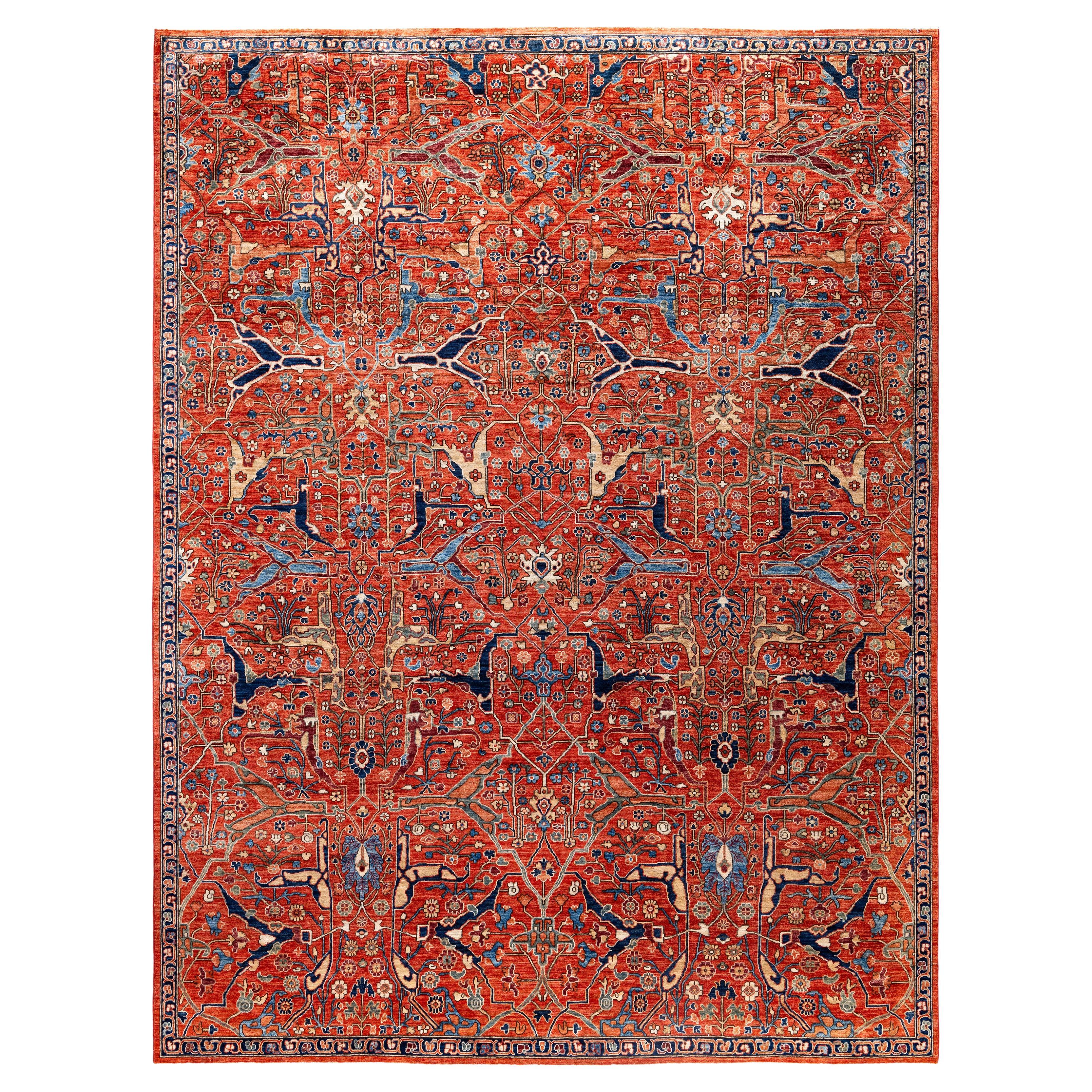 Serapi One-of-a-Kind Wool Red Area Rug 8' 11" x 11' 9"