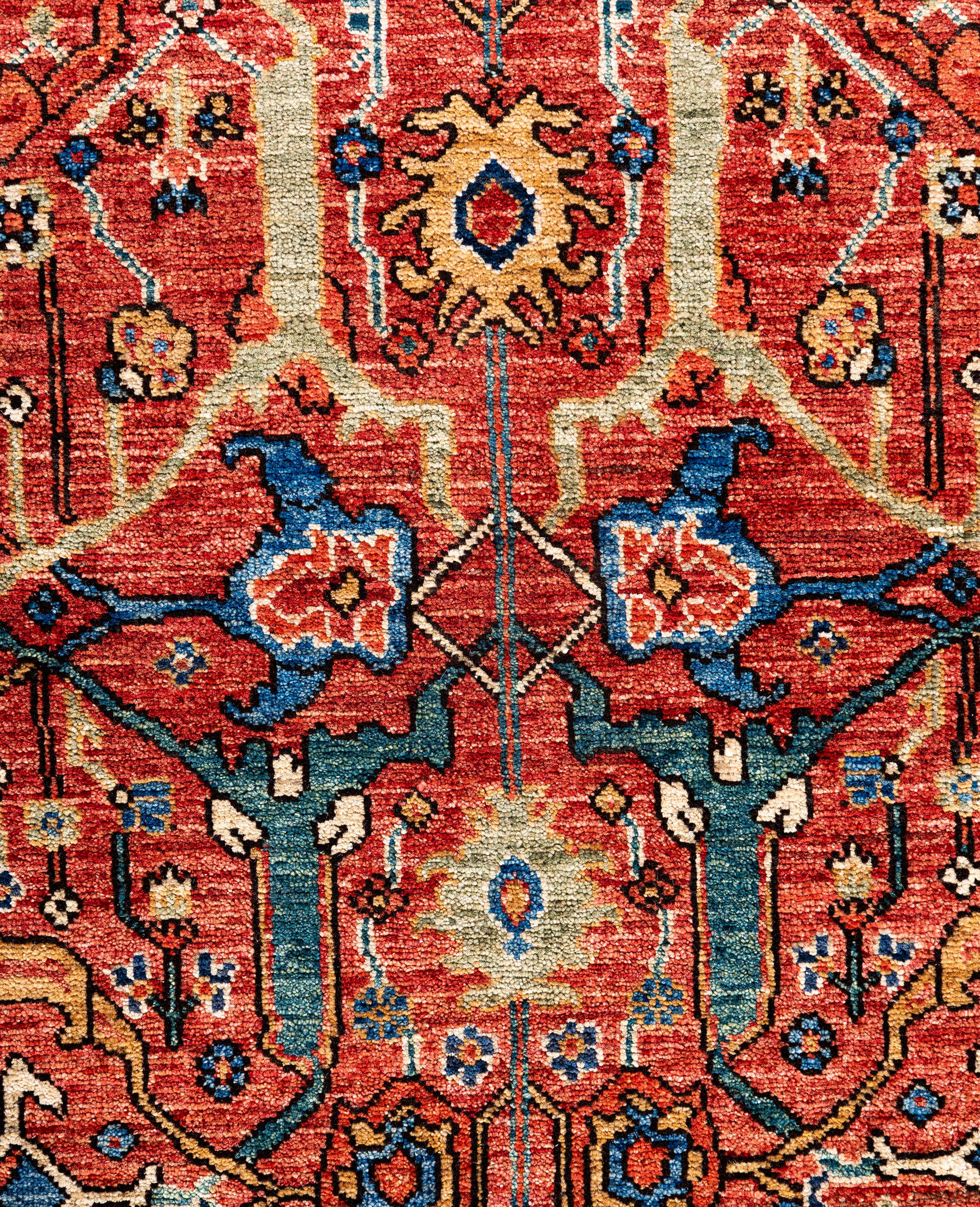 Pakistani Serapi One-of-a-Kind Wool Red Area Rug 8' 3