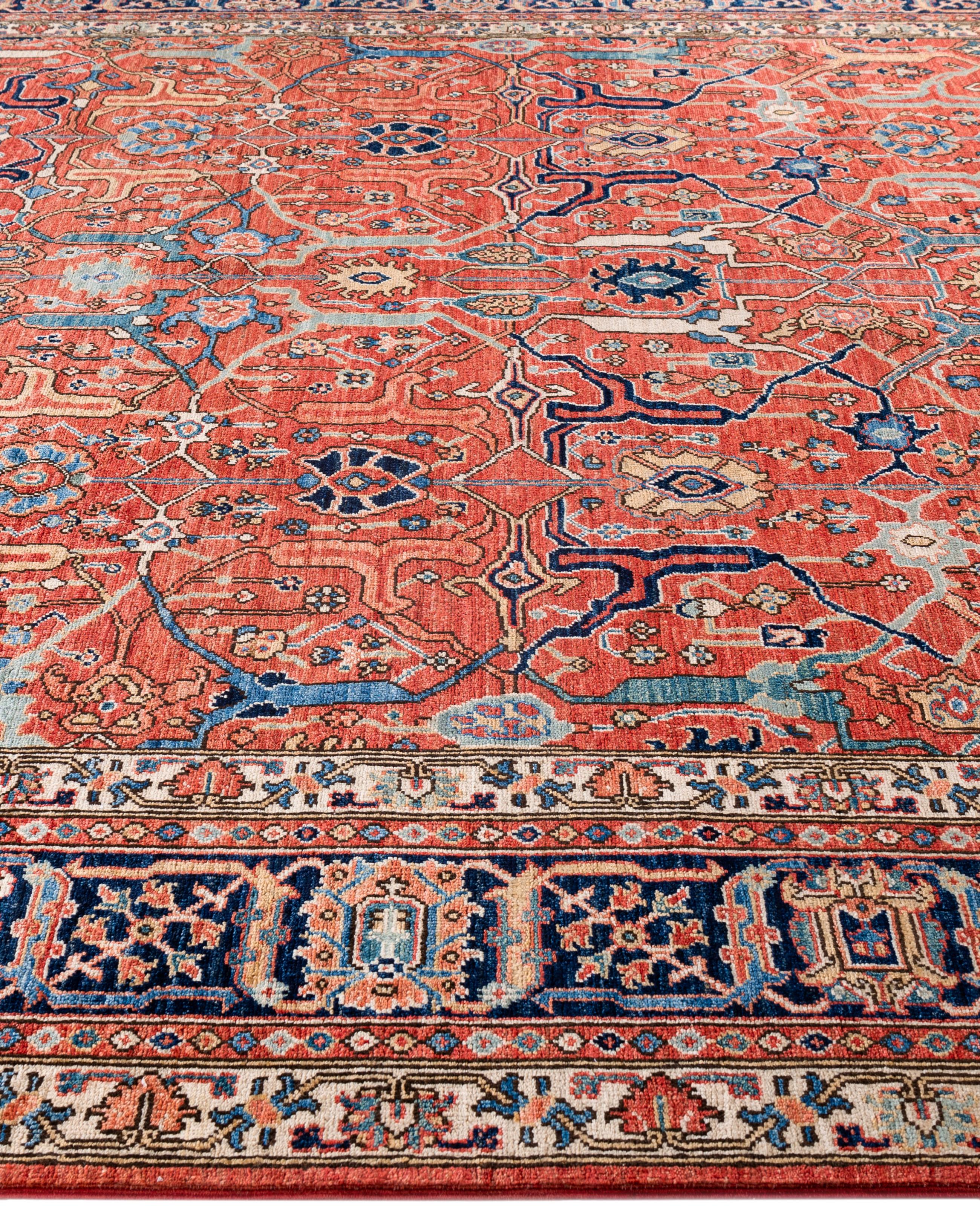 Serapi One-of-a-Kind Wolle Rot Bereich Teppich 8' 3