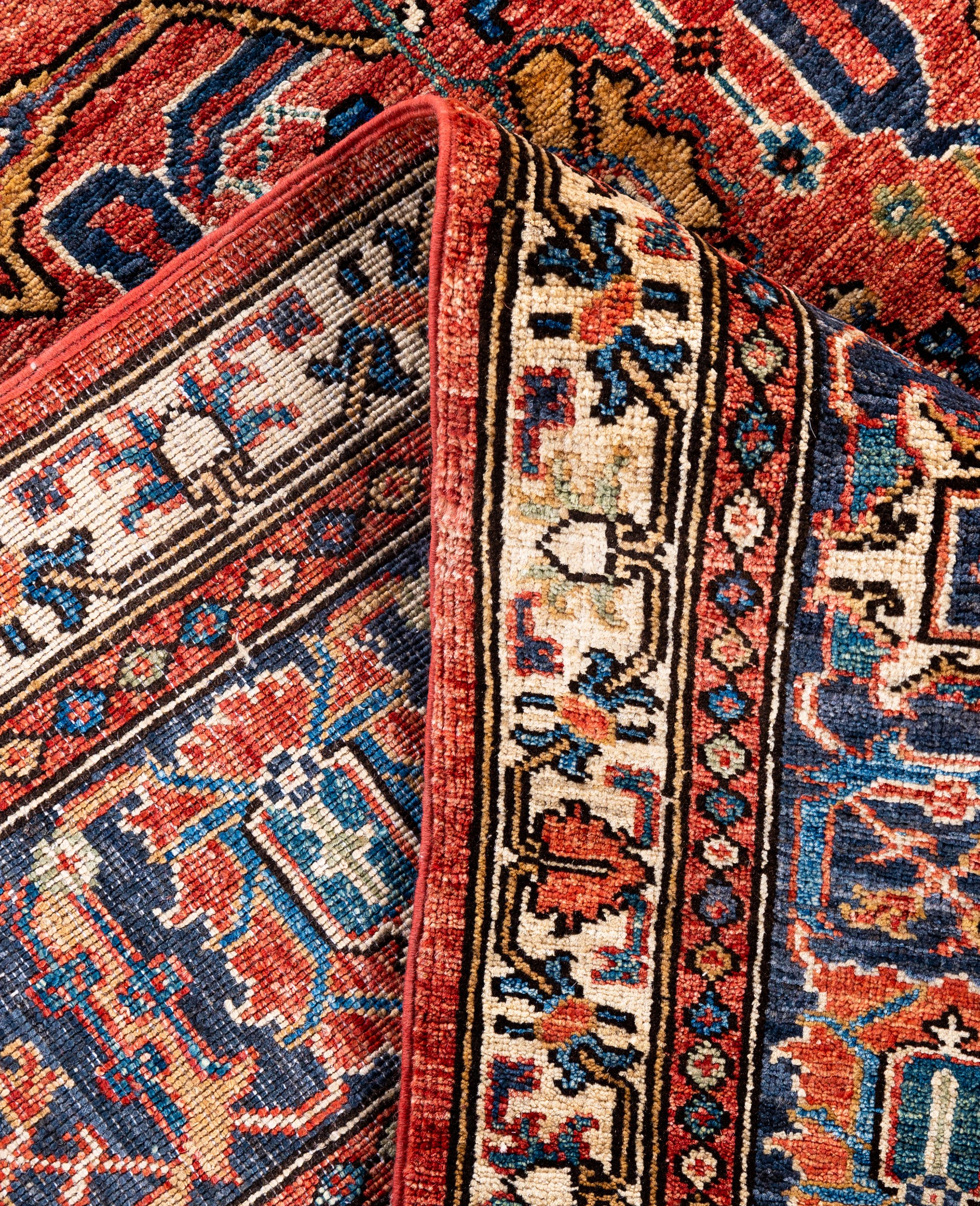Contemporary Serapi One-of-a-Kind Wool Red Area Rug 8' 3