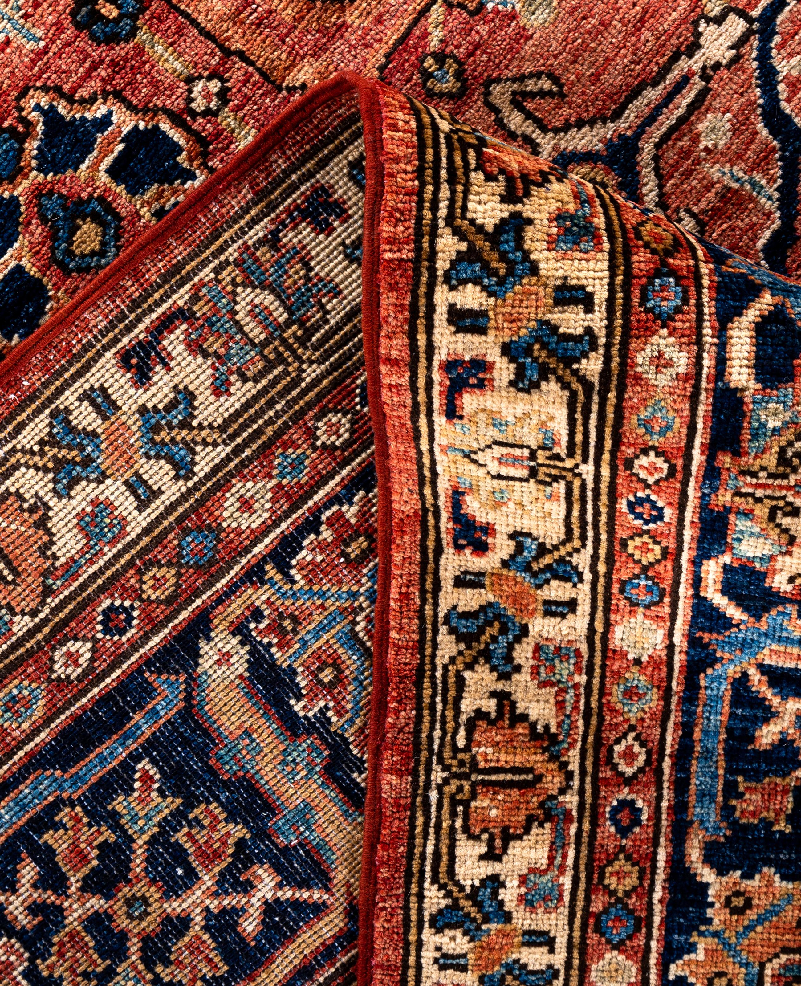 Contemporary Serapi One-of-a-Kind Wool Red Area Rug 8' 3