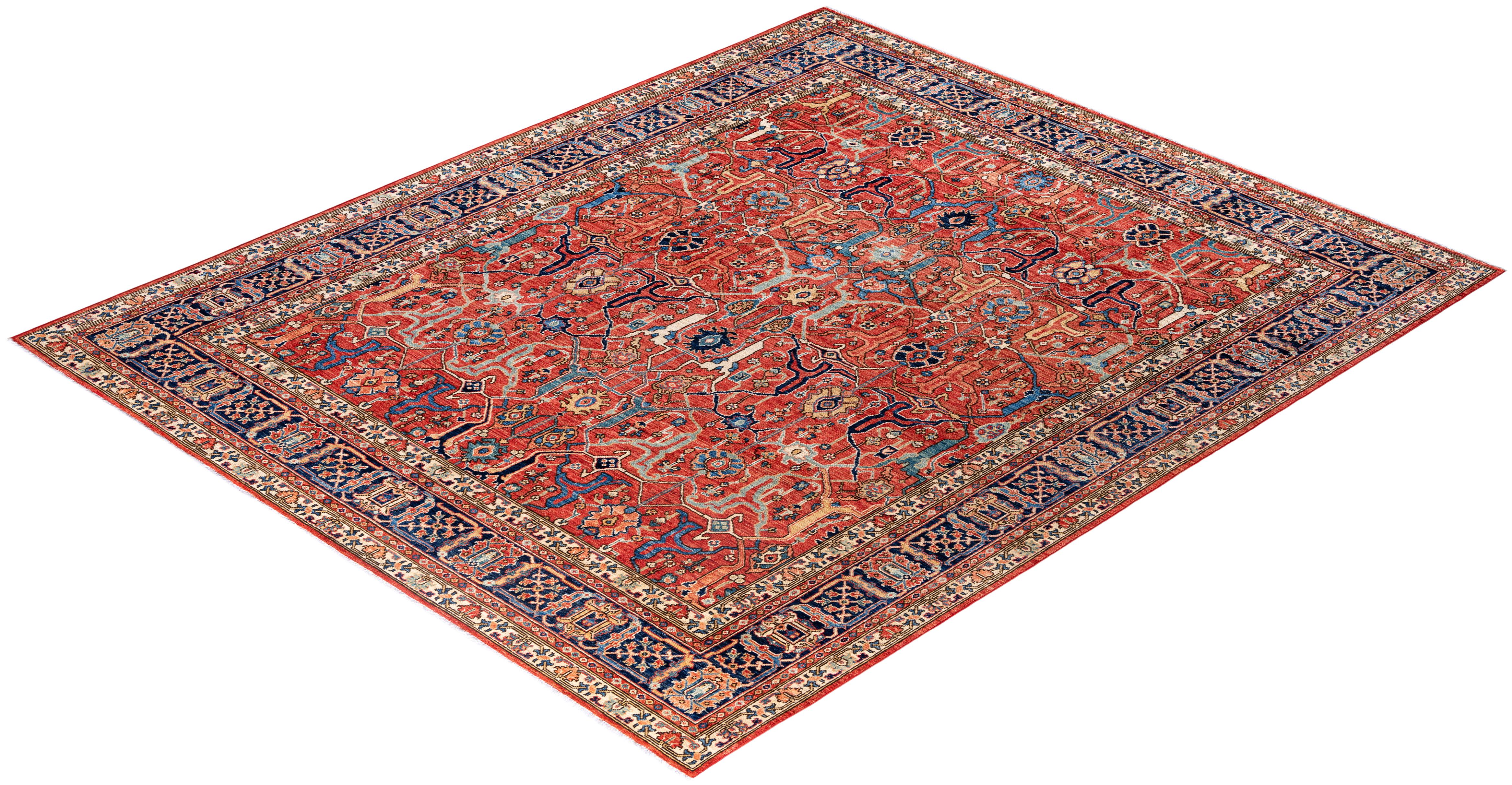 Serapi One-of-a-Kind Wolle Rot Bereich Teppich 8' 3