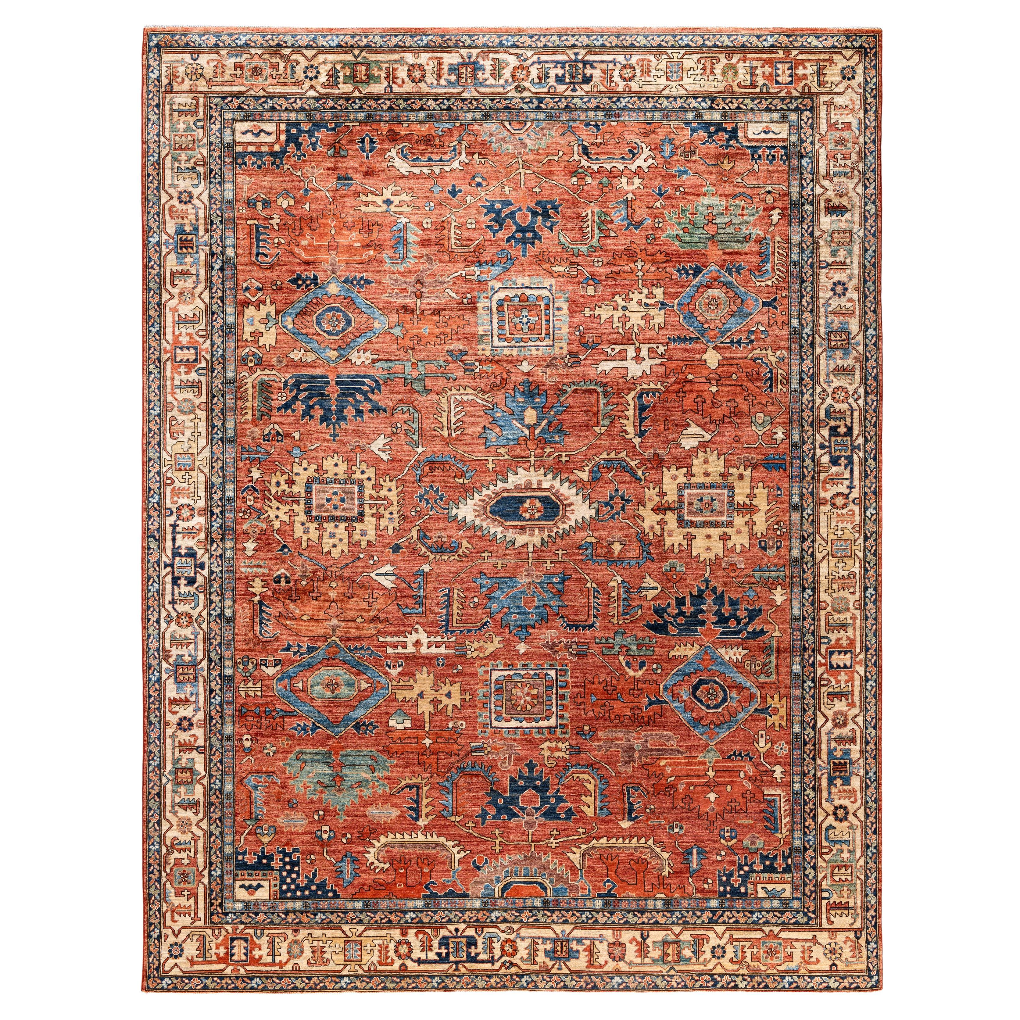 Serapi One-of-a-Kind Wool Red Area Rug 9' 0" x 11' 9"