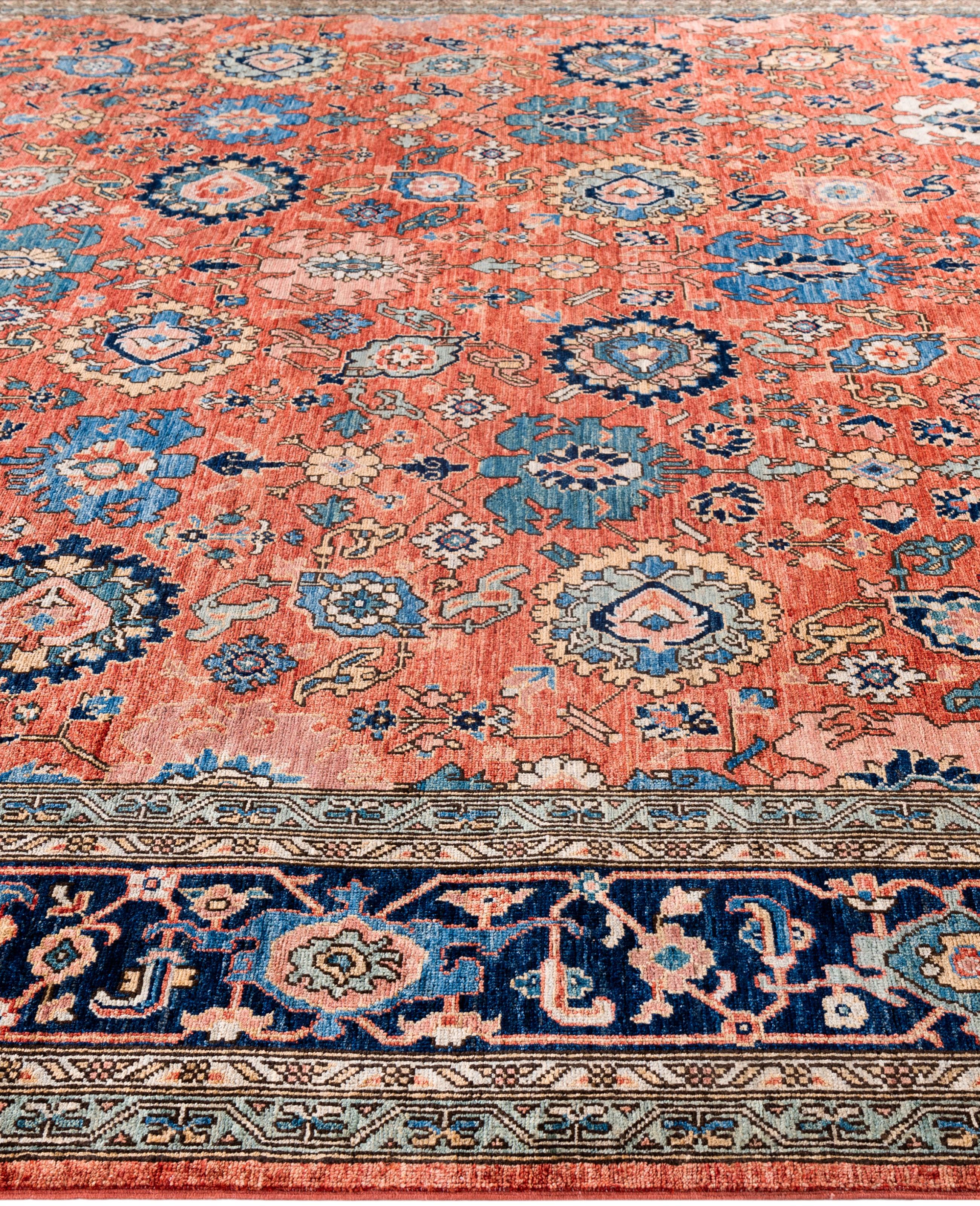 Serapi One-of-a-Kind Wolle Rot Bereich Teppich 9' 0