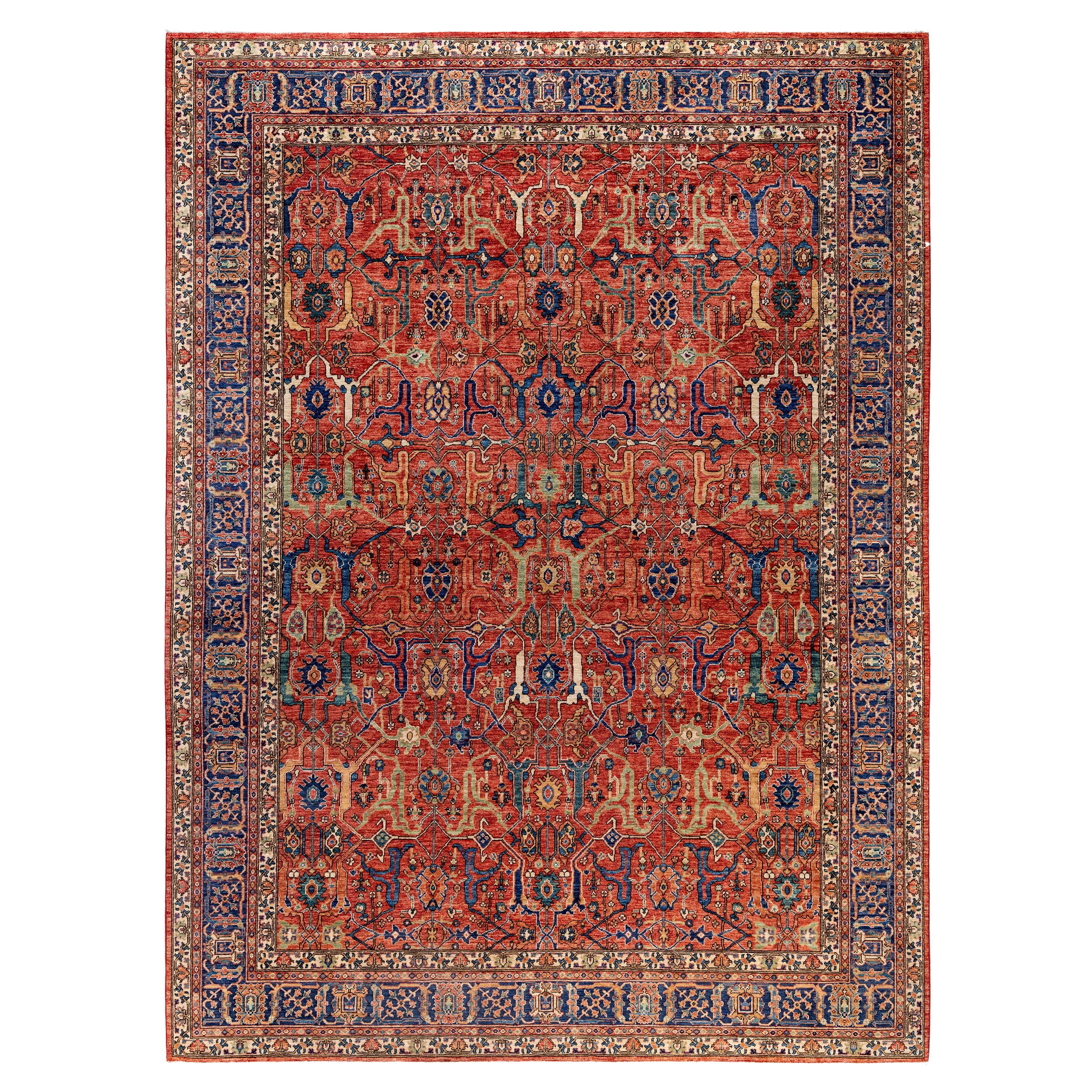 Serapi Tapis unique en laine rouge 9' 0" x 12' 1"