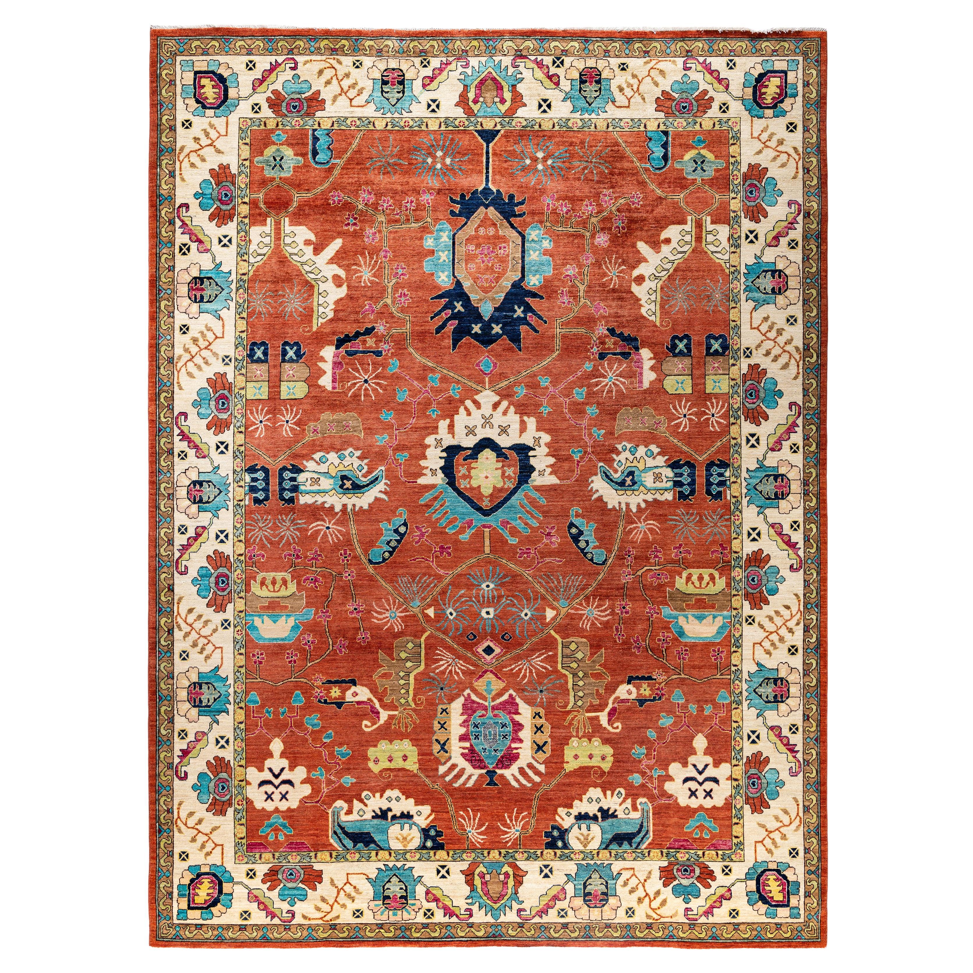 Tappeto Serapi in lana rosso unico nel suo genere 9' 0" x 12' 2" in vendita