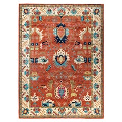 Tappeto Serapi in lana rosso unico nel suo genere 9' 0" x 12' 2"