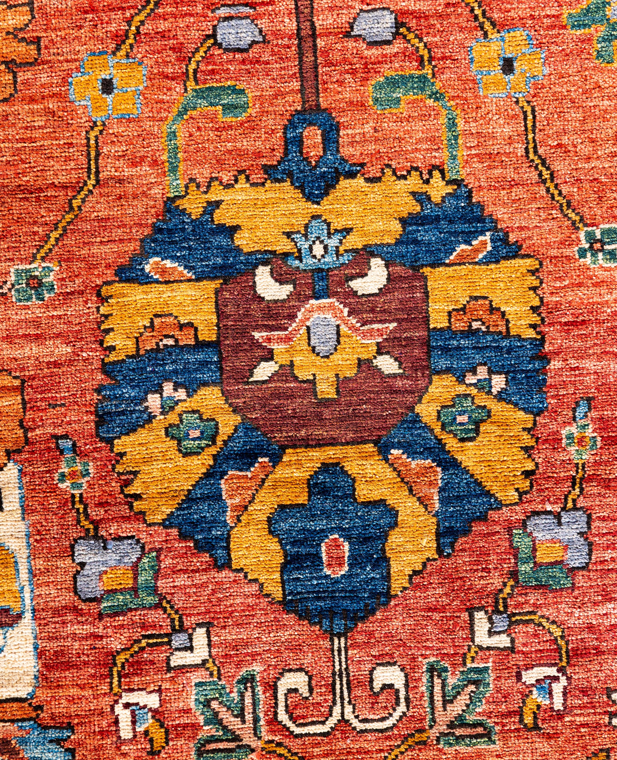 Pakistani Serapi One-of-a-Kind Wool Red Area Rug 9' 11