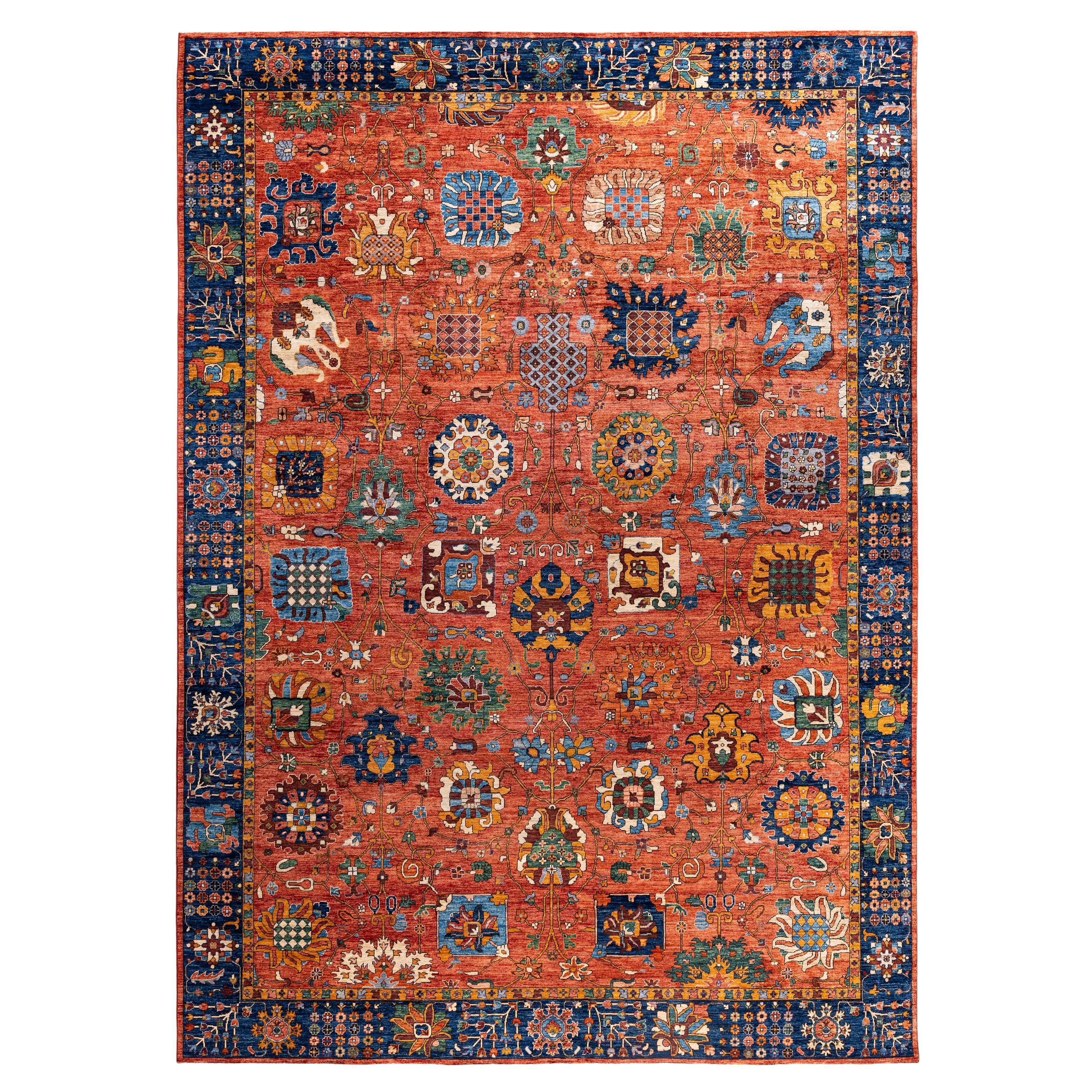 Serapi One-of-a-Kind Wool Red Area Rug 9' 11" x 13' 8" For Sale