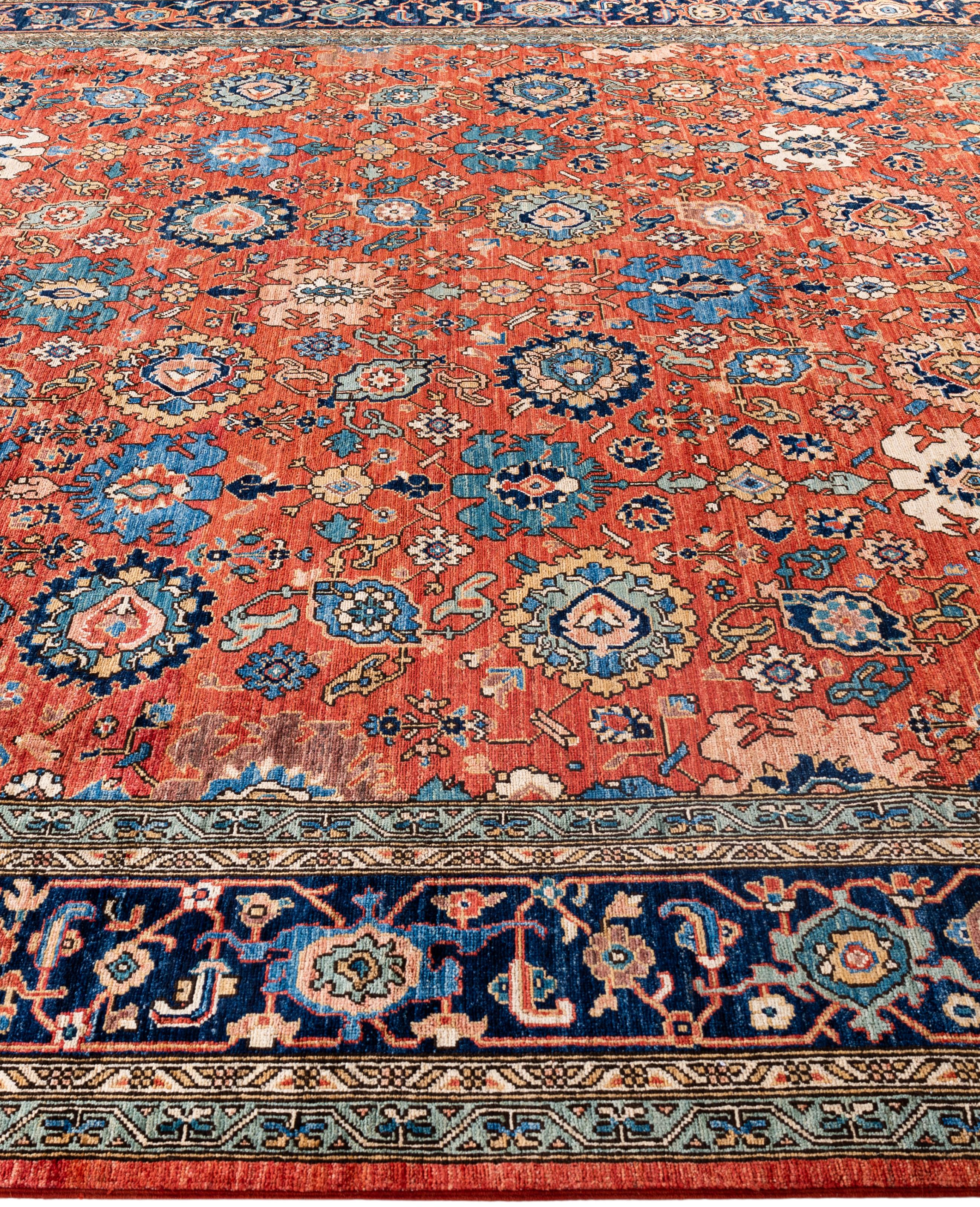 Serapi One-of-a-Kind Wolle Rot Bereich Teppich 9' 2