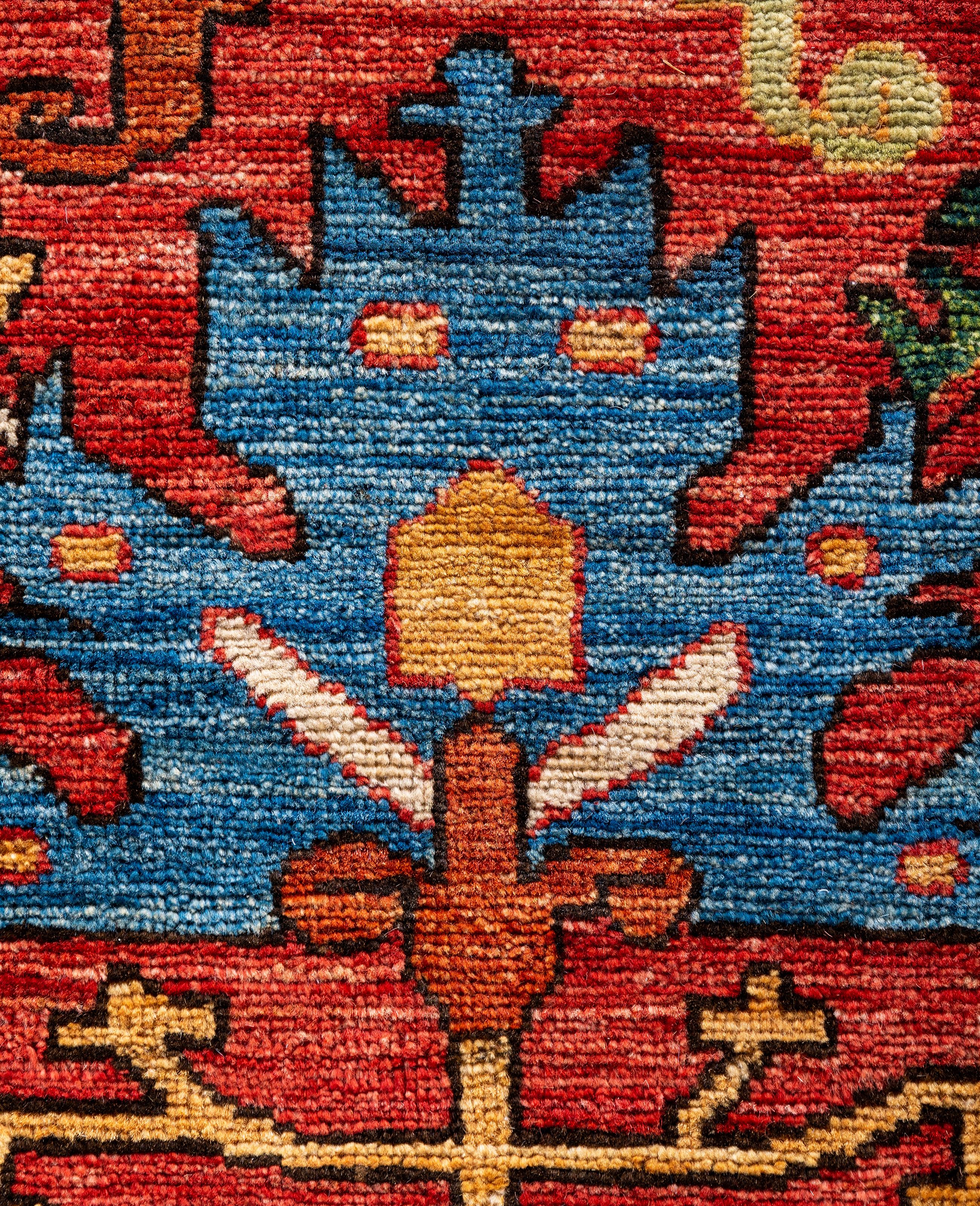 Pakistani Serapi One-of-a-Kind Wool Red Area Rug 9' 2