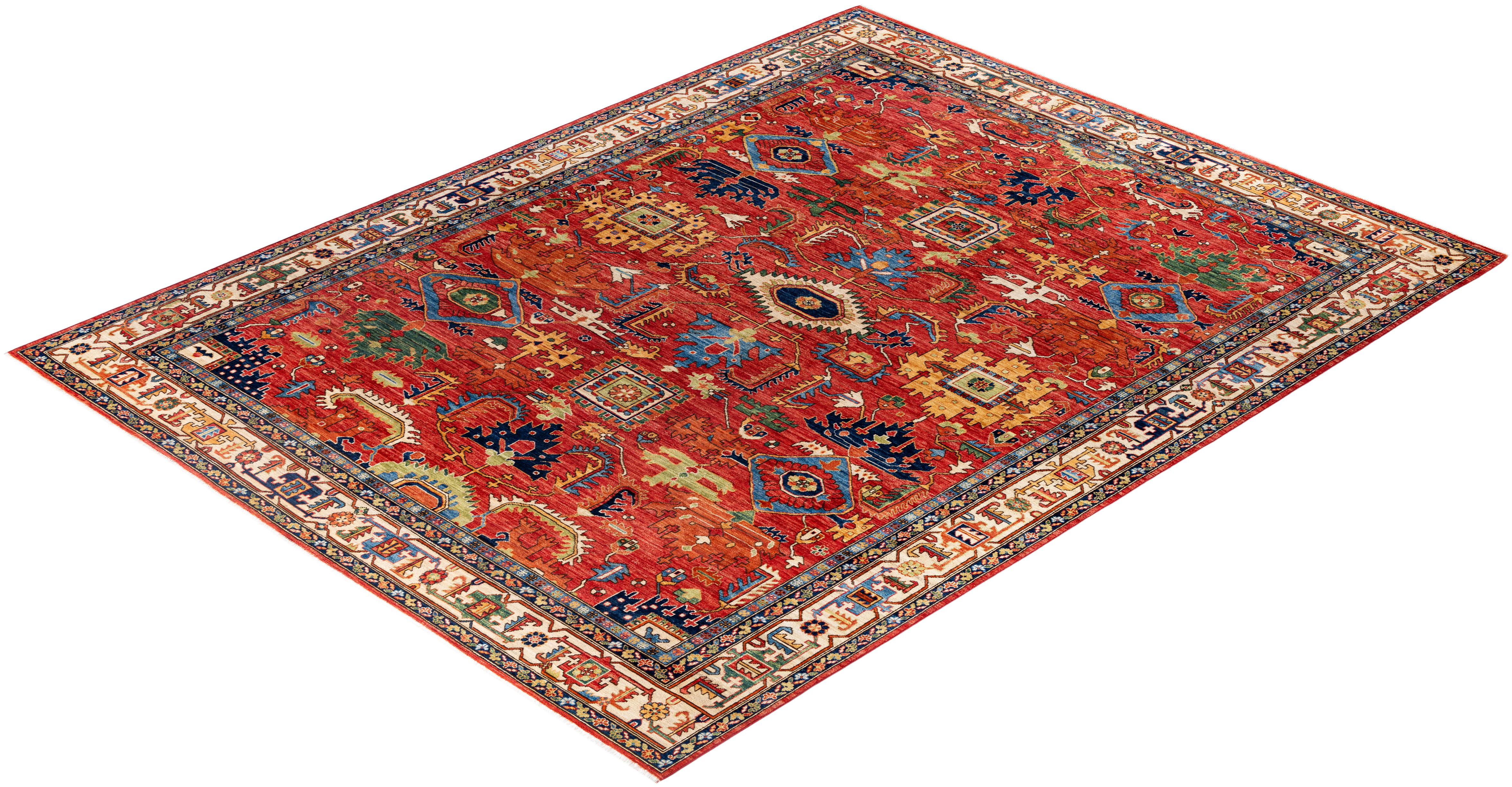 Serapi One-of-a-Kind Wool Red Area Rug 9' 2