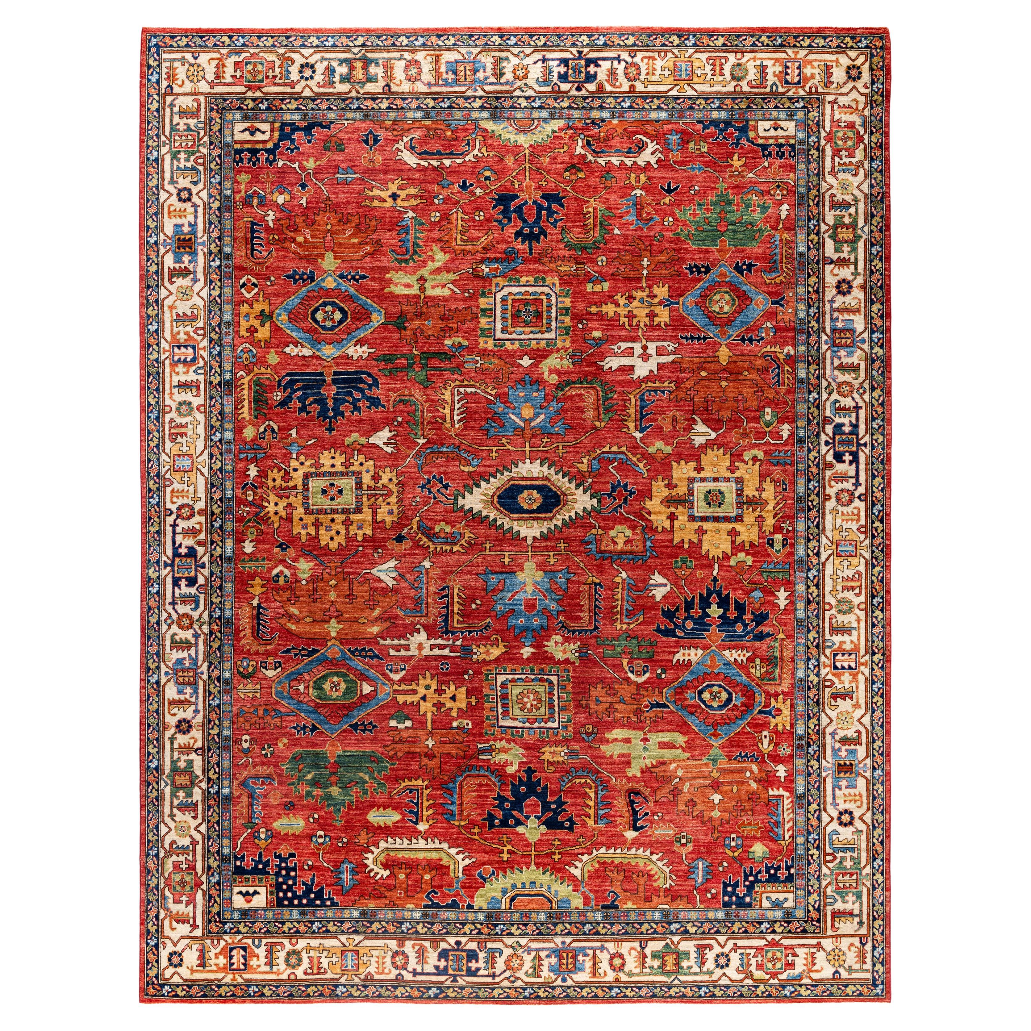 Serapi One-of-a-Kind Wool Red Area Rug 9' 2" x 11' 9"
