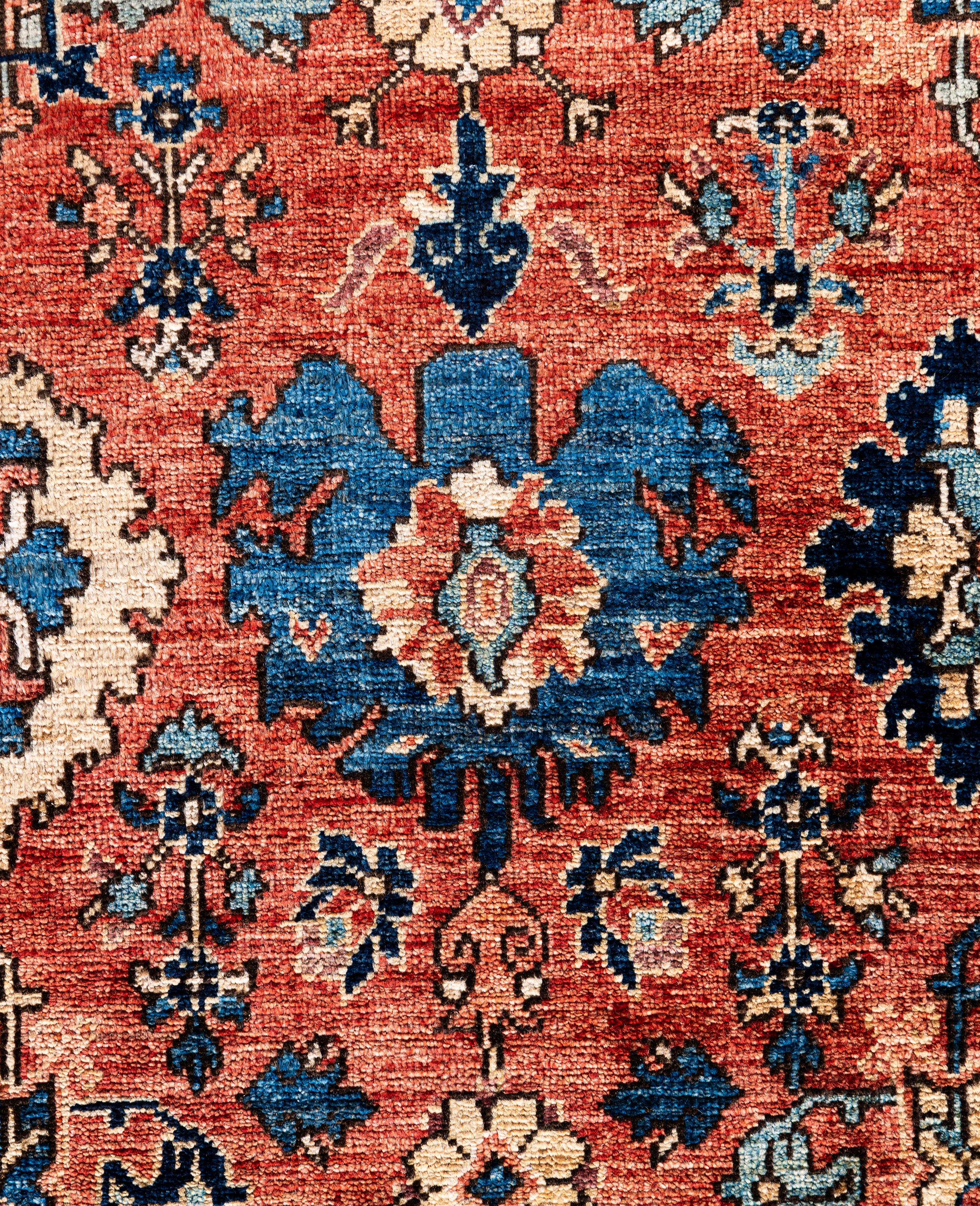 Pakistani Serapi One-of-a-Kind Wool Red Area Rug 9' 3