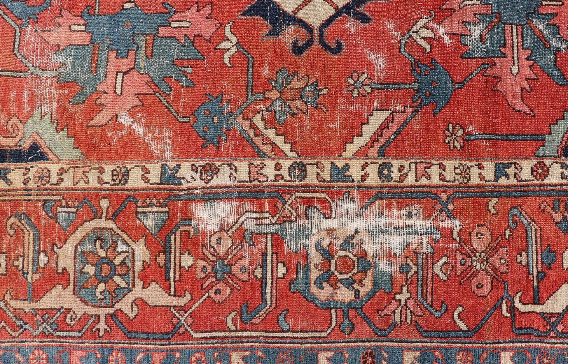 Tapis Serapi orné d'un médaillon central aux couleurs riches 10'5 x 13'1 en vente 12