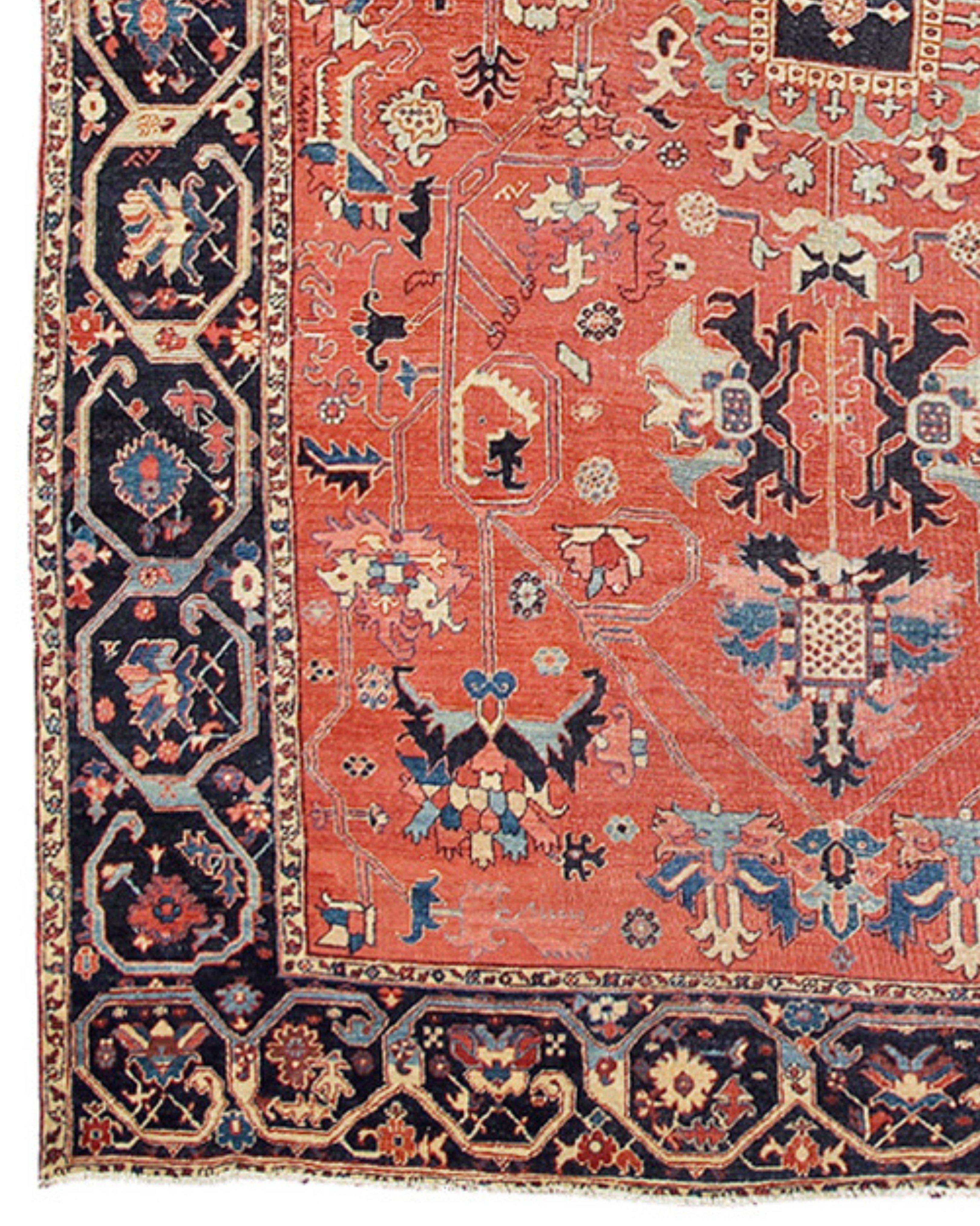 Antique Persian Serapi Rug, Late 19th Century In Good Condition For Sale In San Francisco, CA